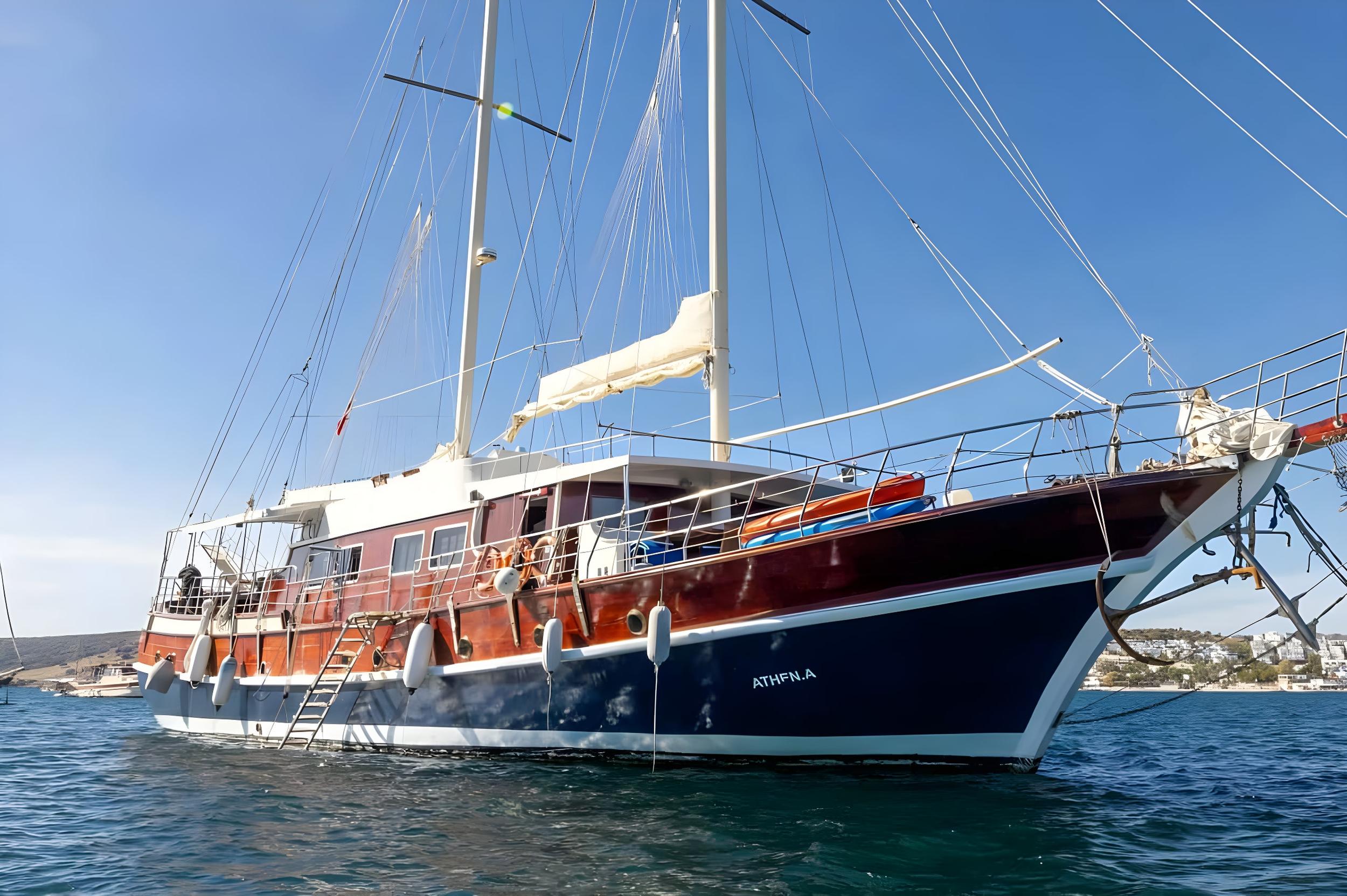 Athena A gulet amenities exterior deck in Greece
