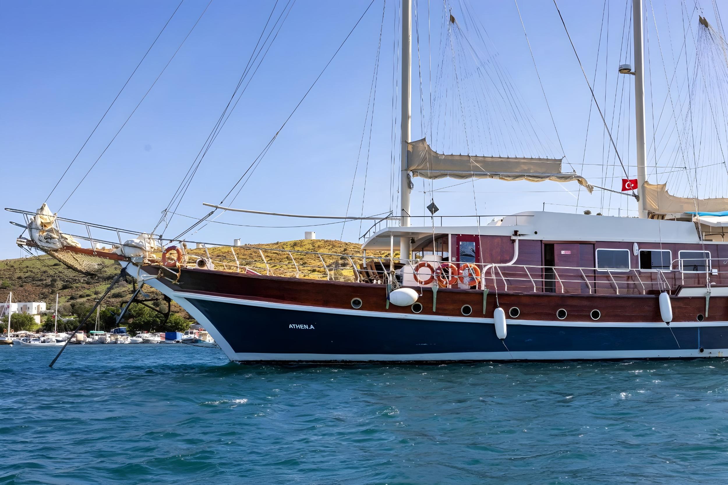 Athena A gulet amenities exterior deck in Greece