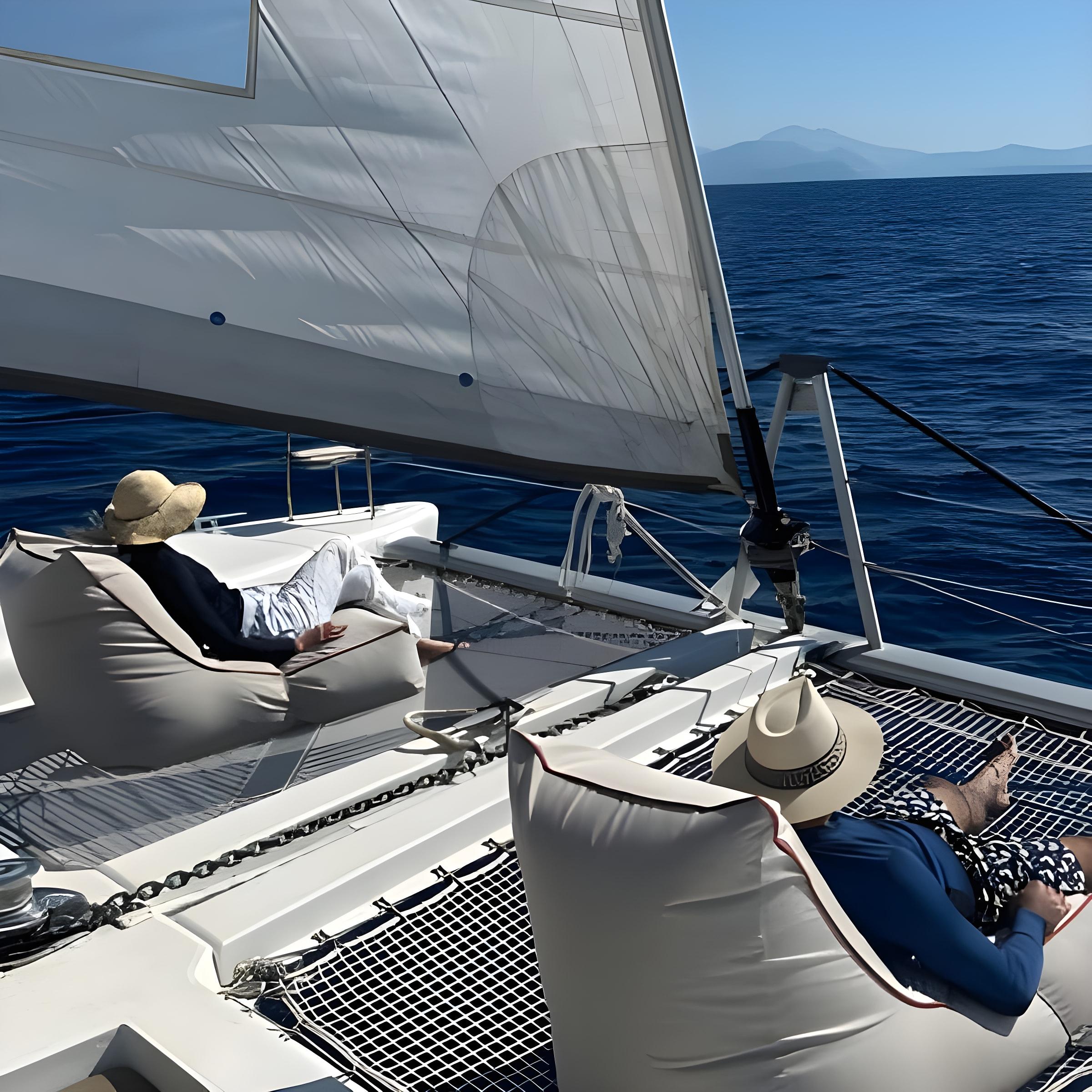 Lagoon 450F gulet amenities exterior deck in Greece