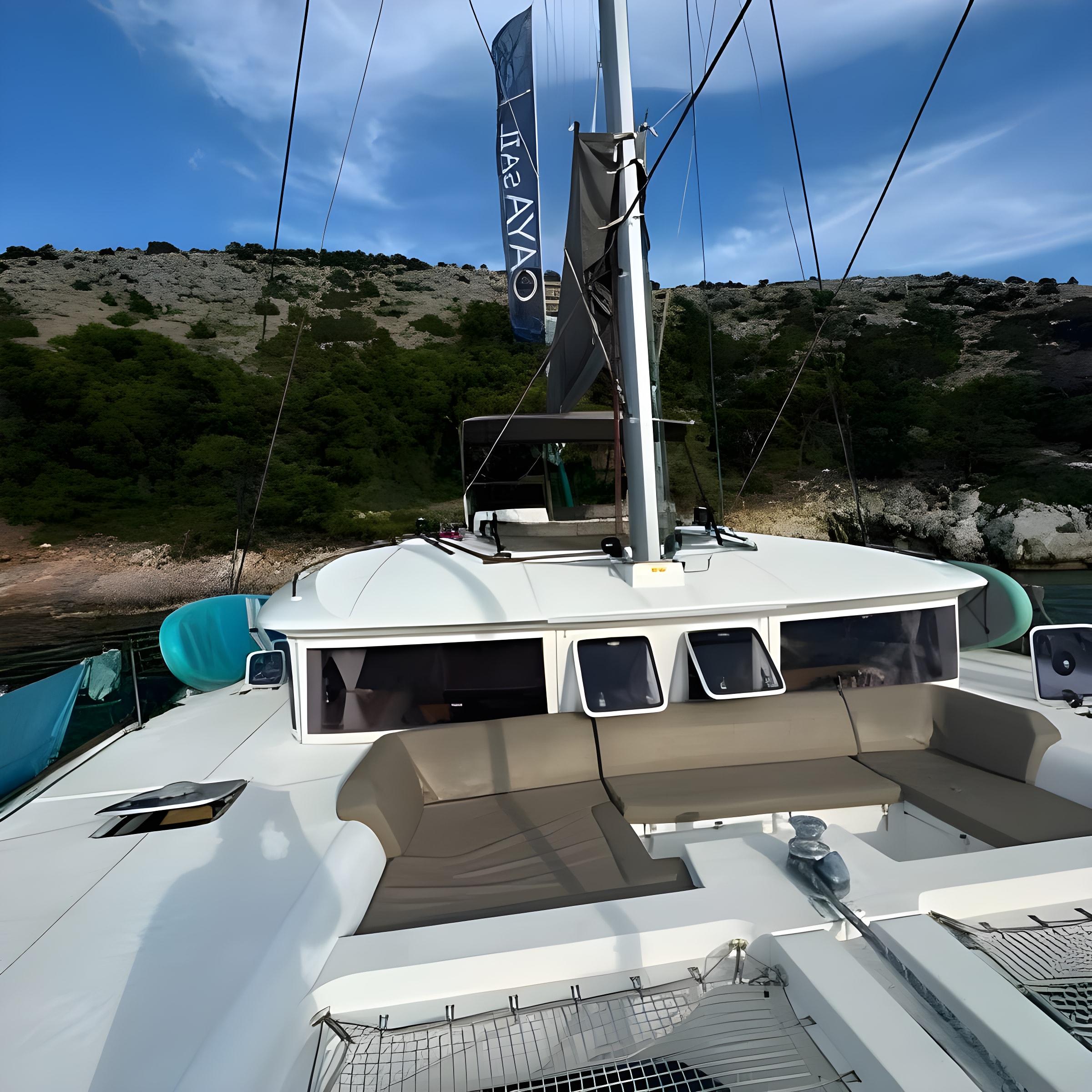 Lagoon 450F gulet amenities exterior deck in Greece