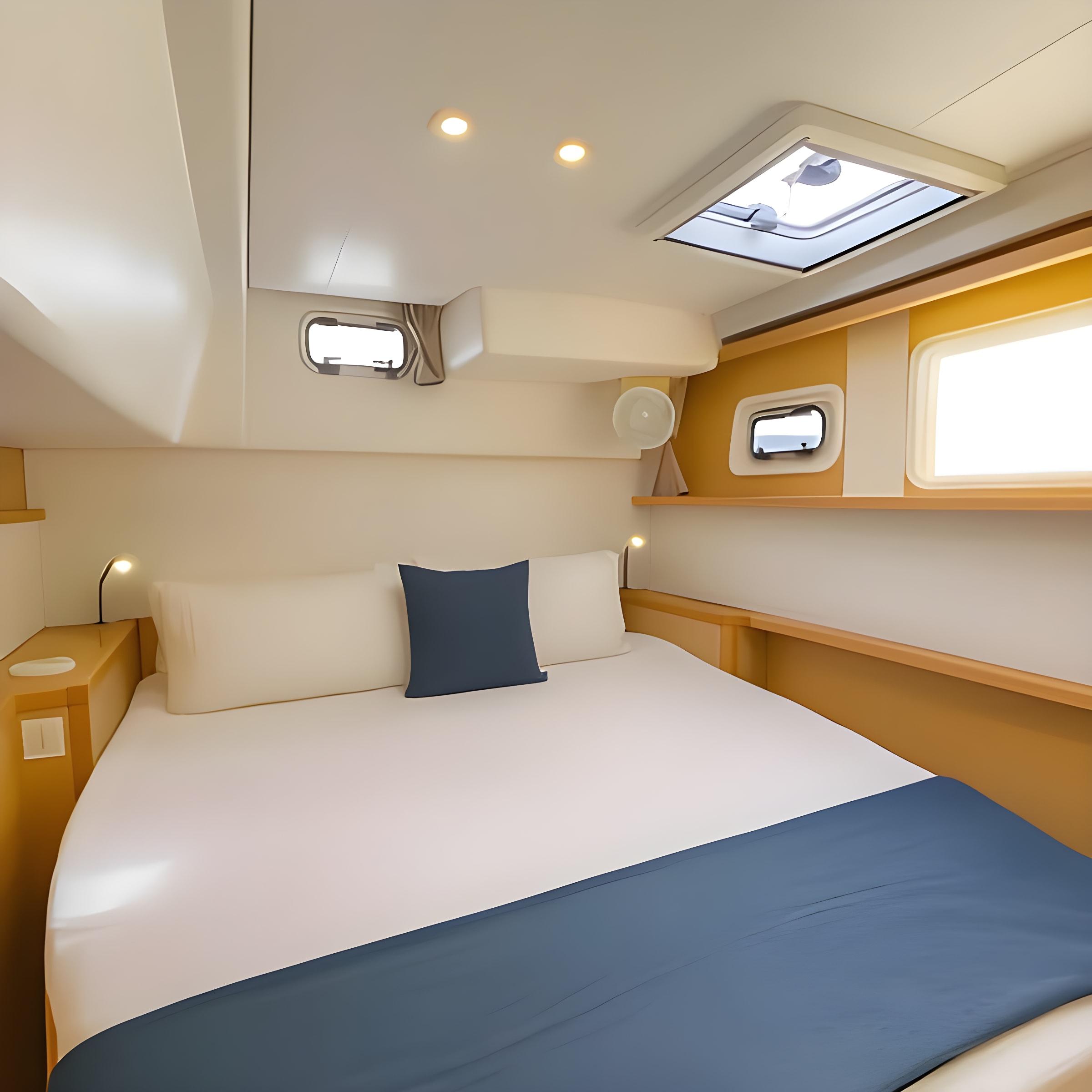 Lagoon 450F gulet accommodation interior cabin in Greece