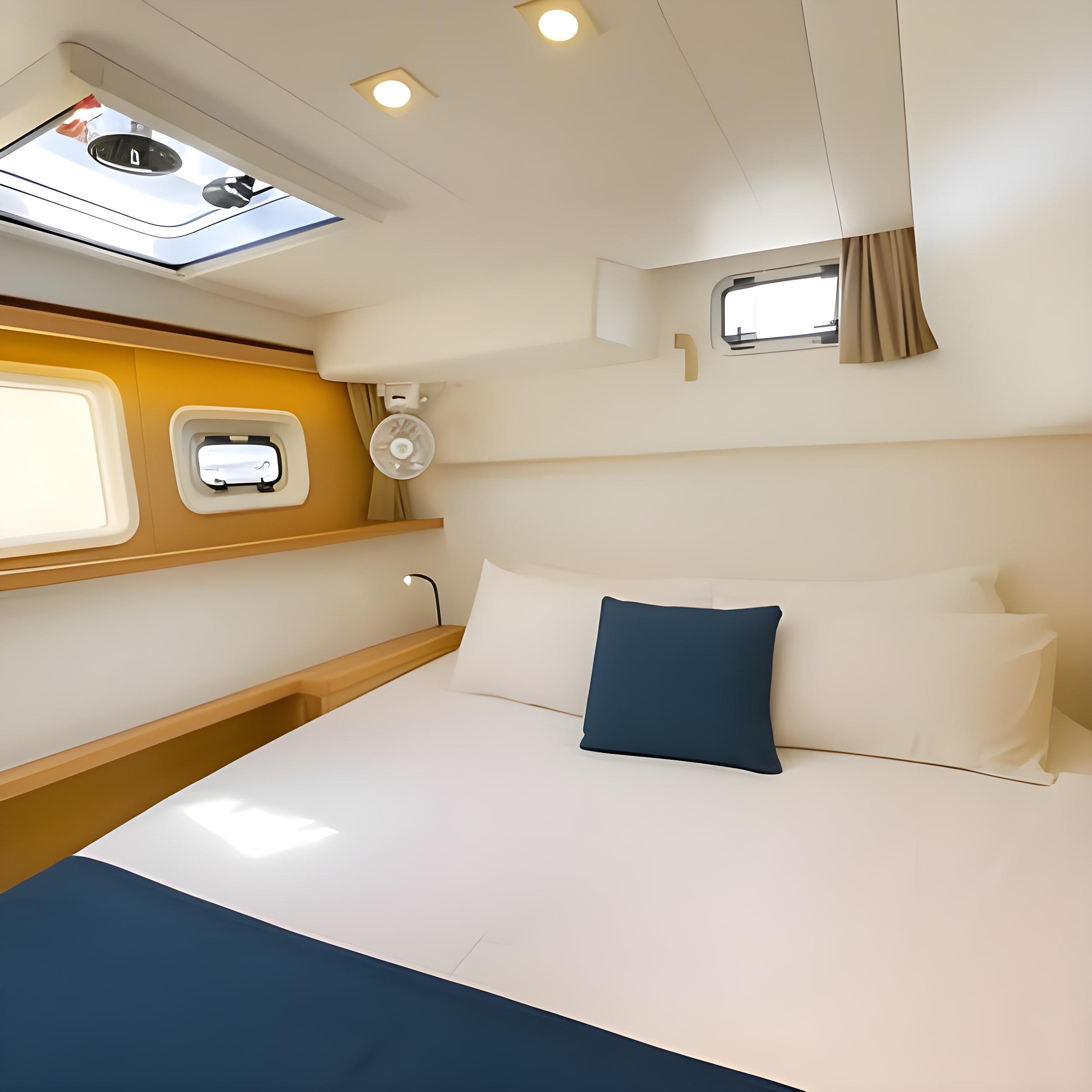 Lagoon 450F gulet accommodation interior cabin in Greece
