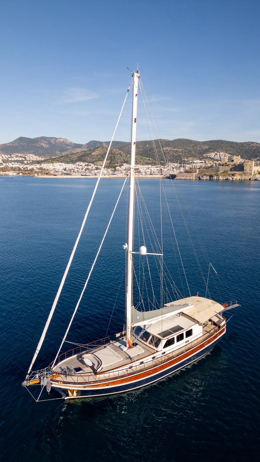 CarpeDiem Coral gulet amenities aerial view in Greece