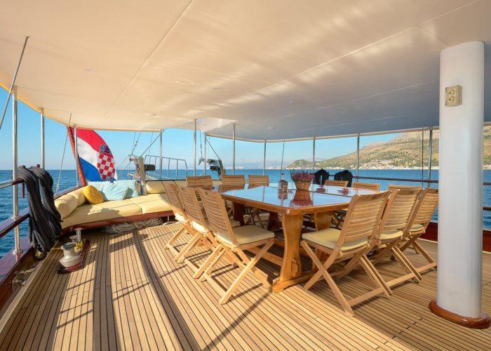 Linda gulet amenities exterior deck in Croatia