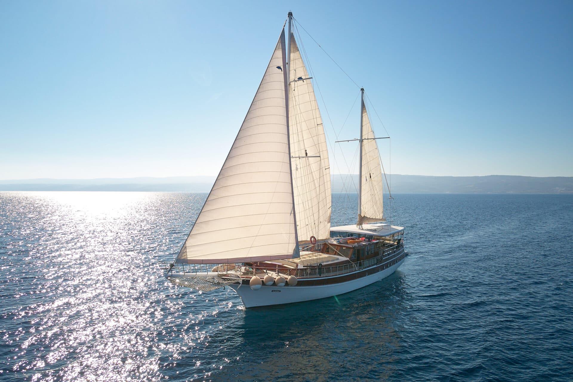 Linda gulet amenities aerial view in Croatia