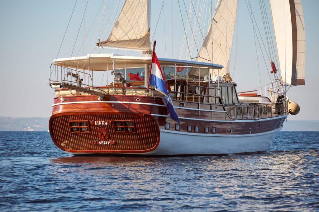 Linda gulet amenities aerial view in Croatia