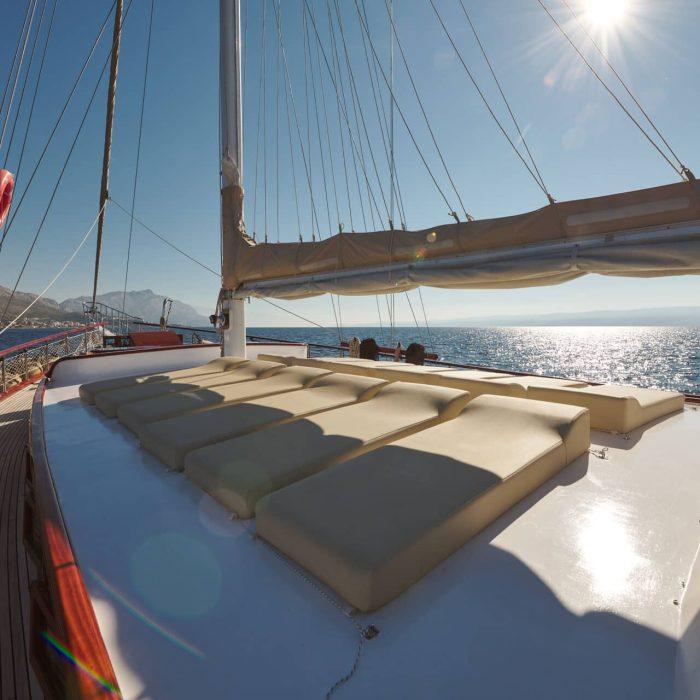 Linda gulet amenities exterior deck in Croatia