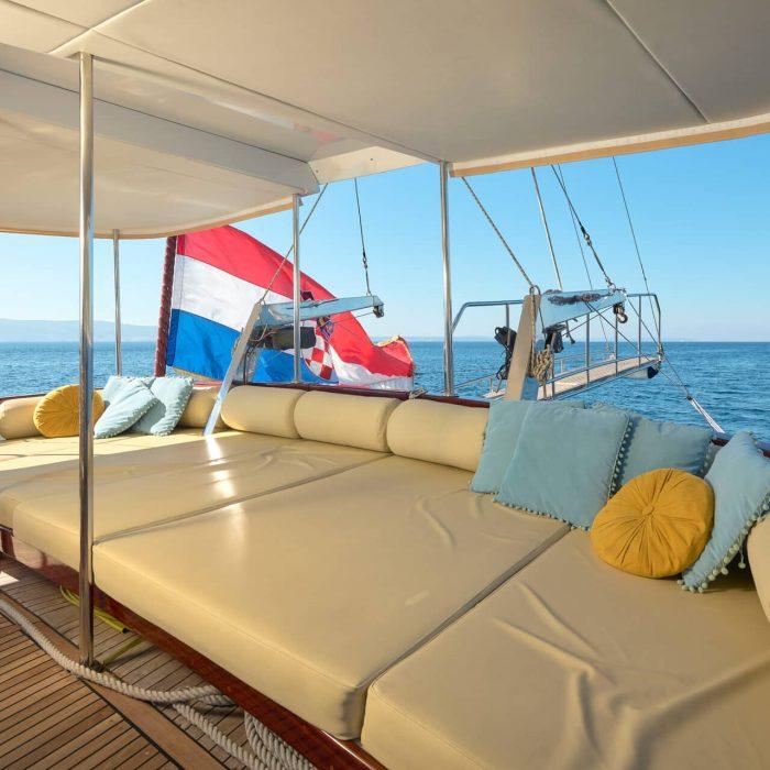Linda gulet amenities exterior deck in Croatia