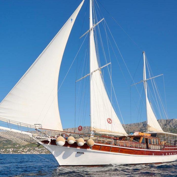 Linda gulet amenities aerial view in Croatia