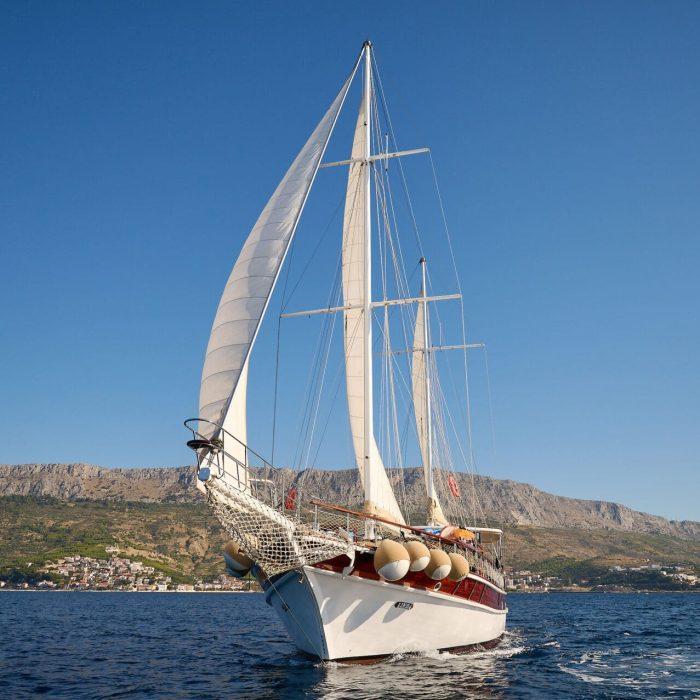 Linda gulet amenities aerial view in Croatia