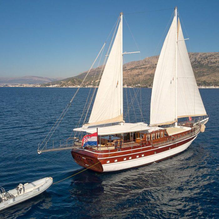 Linda gulet amenities aerial view in Croatia