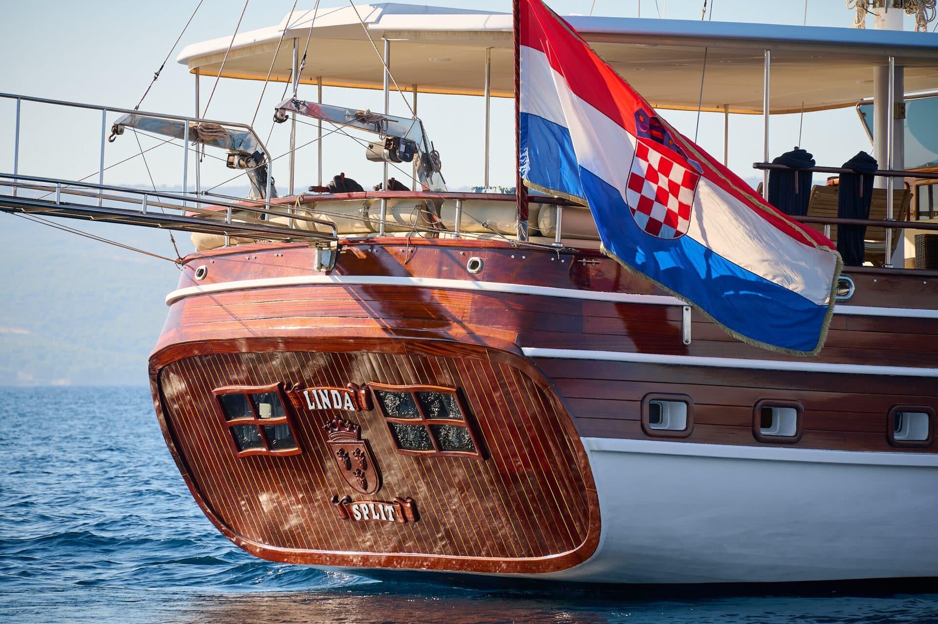 Linda gulet amenities aerial view in Croatia
