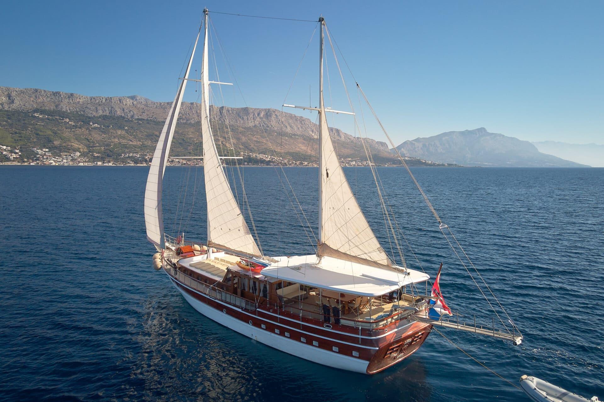 Linda gulet amenities aerial view in Croatia