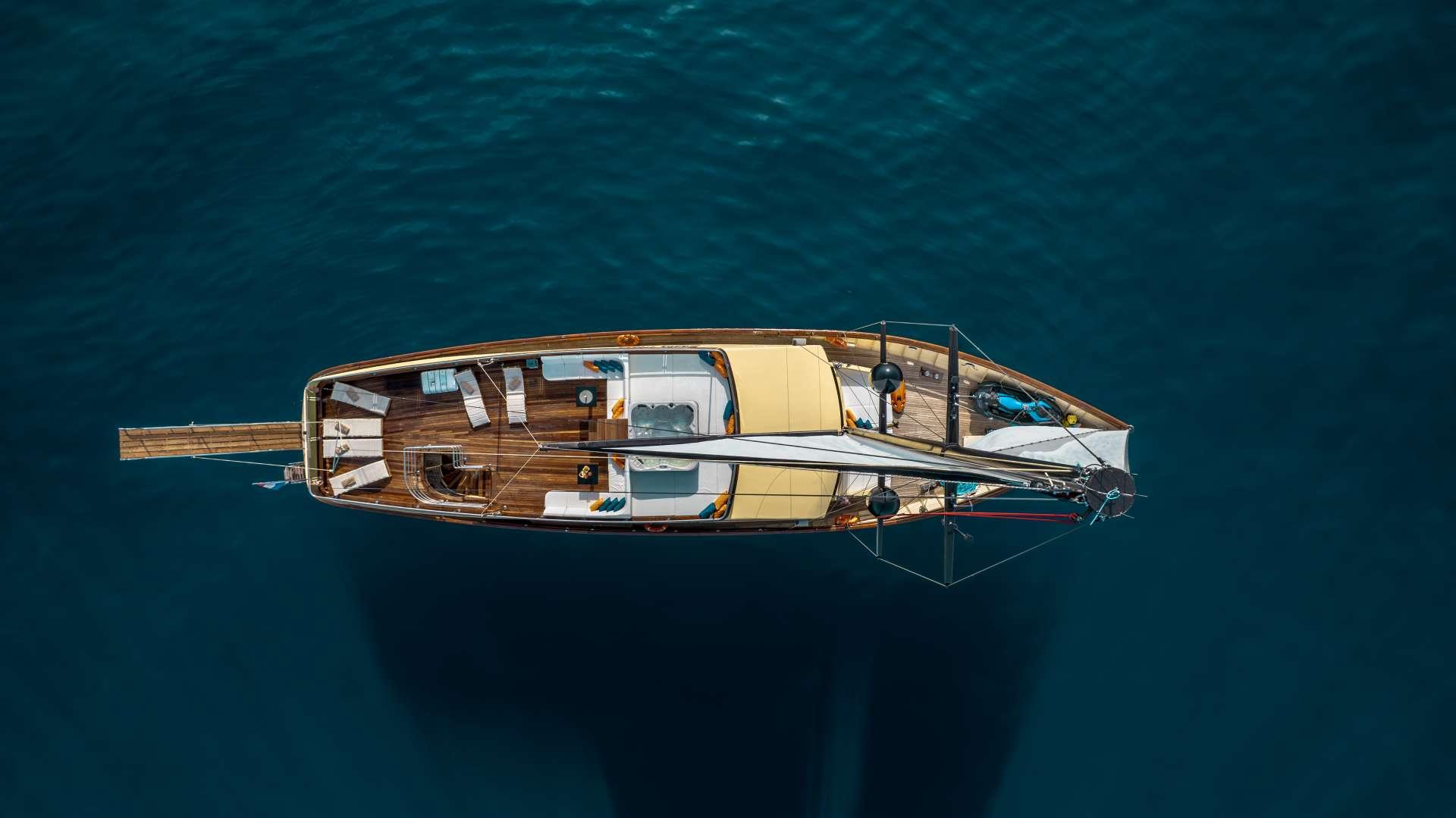 Santa Clara gulet aerial view in Croatia