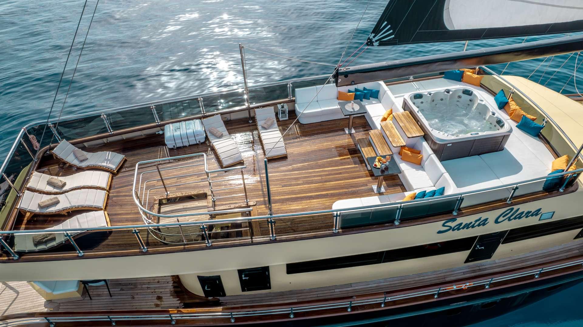 Santa Clara gulet amenities exterior deck in Croatia