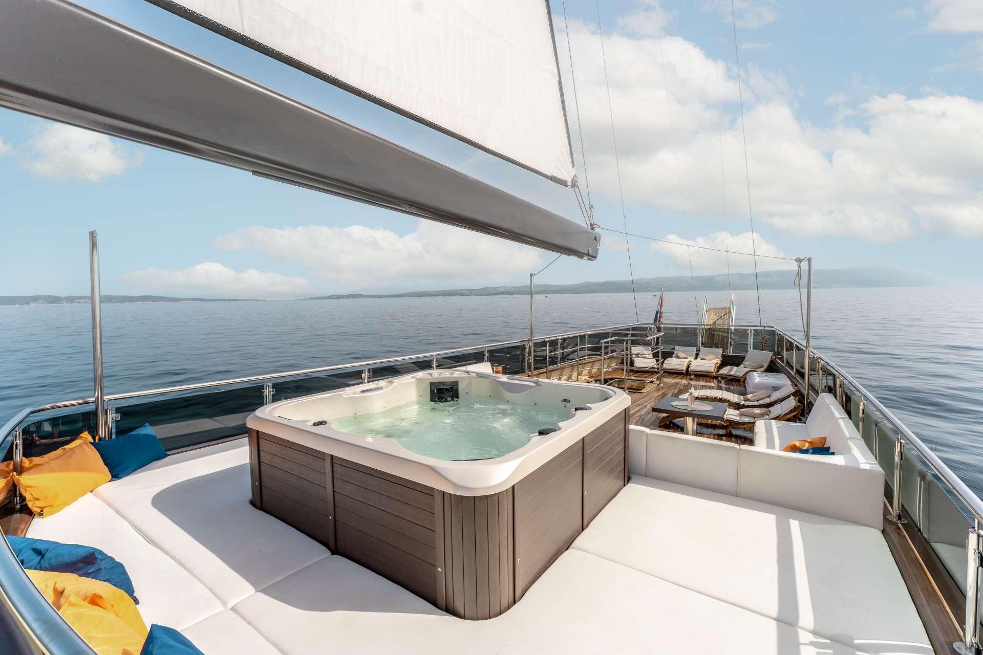 Santa Clara gulet amenities exterior deck in Croatia