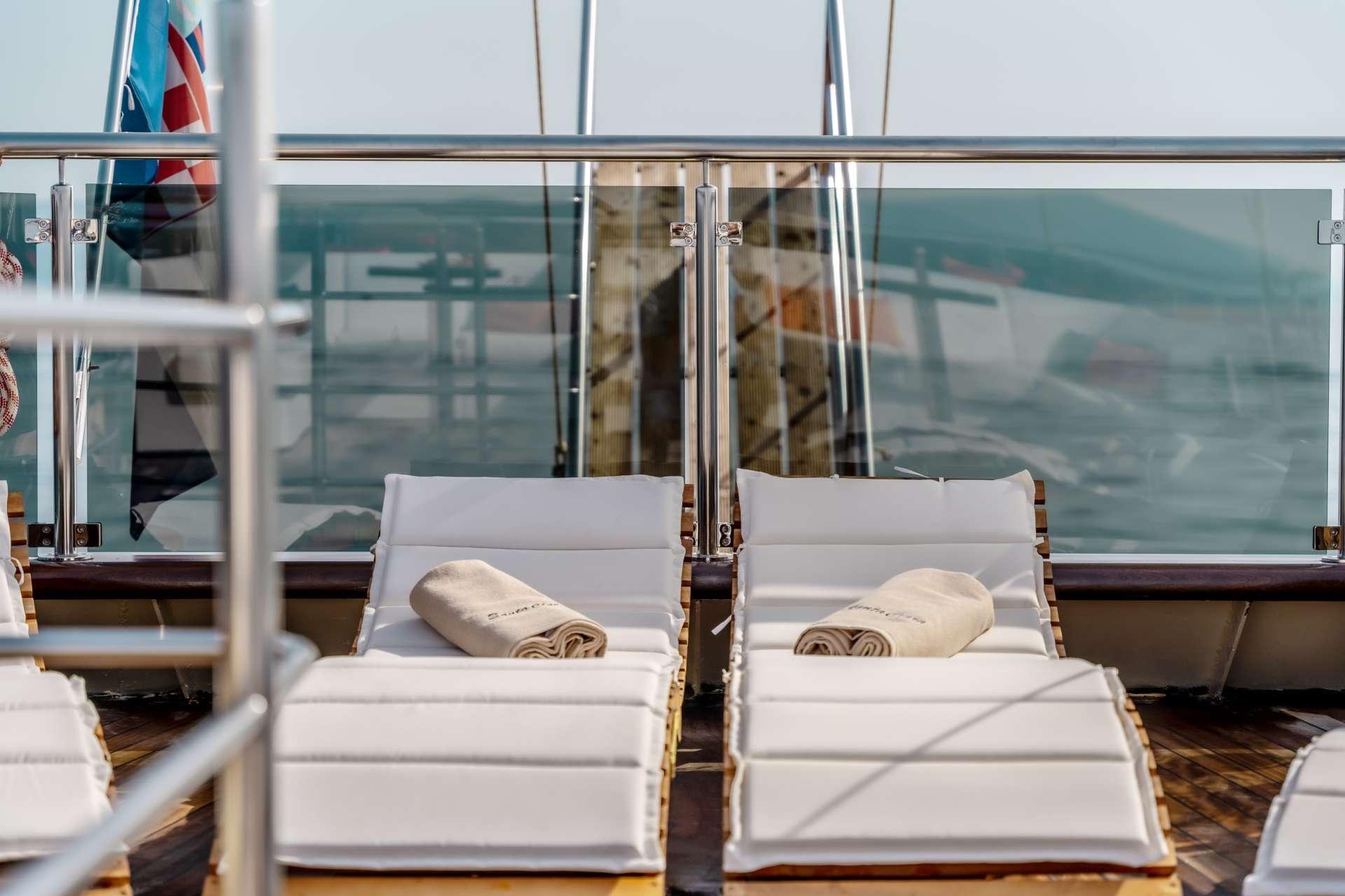 Santa Clara gulet amenities exterior deck in Croatia