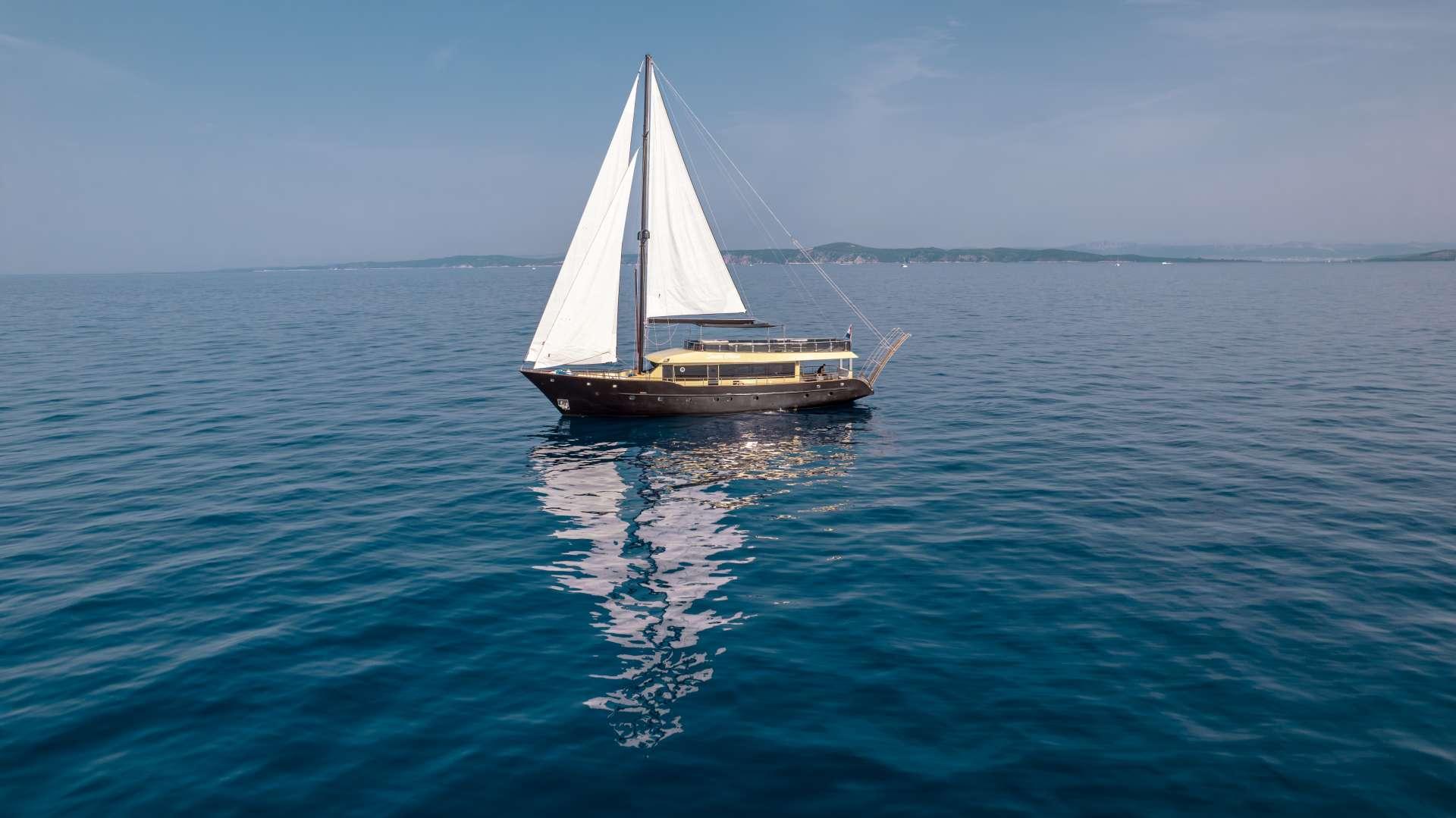 Santa Clara gulet amenities aerial view in Croatia