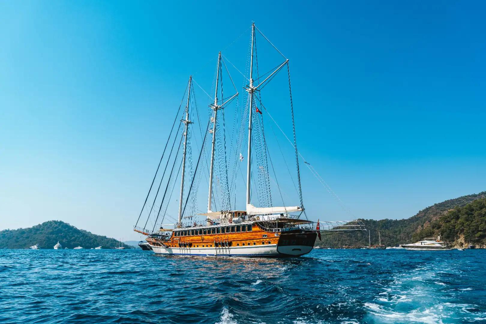 Grand Admiral gulet amenities aerial view in Türkiye