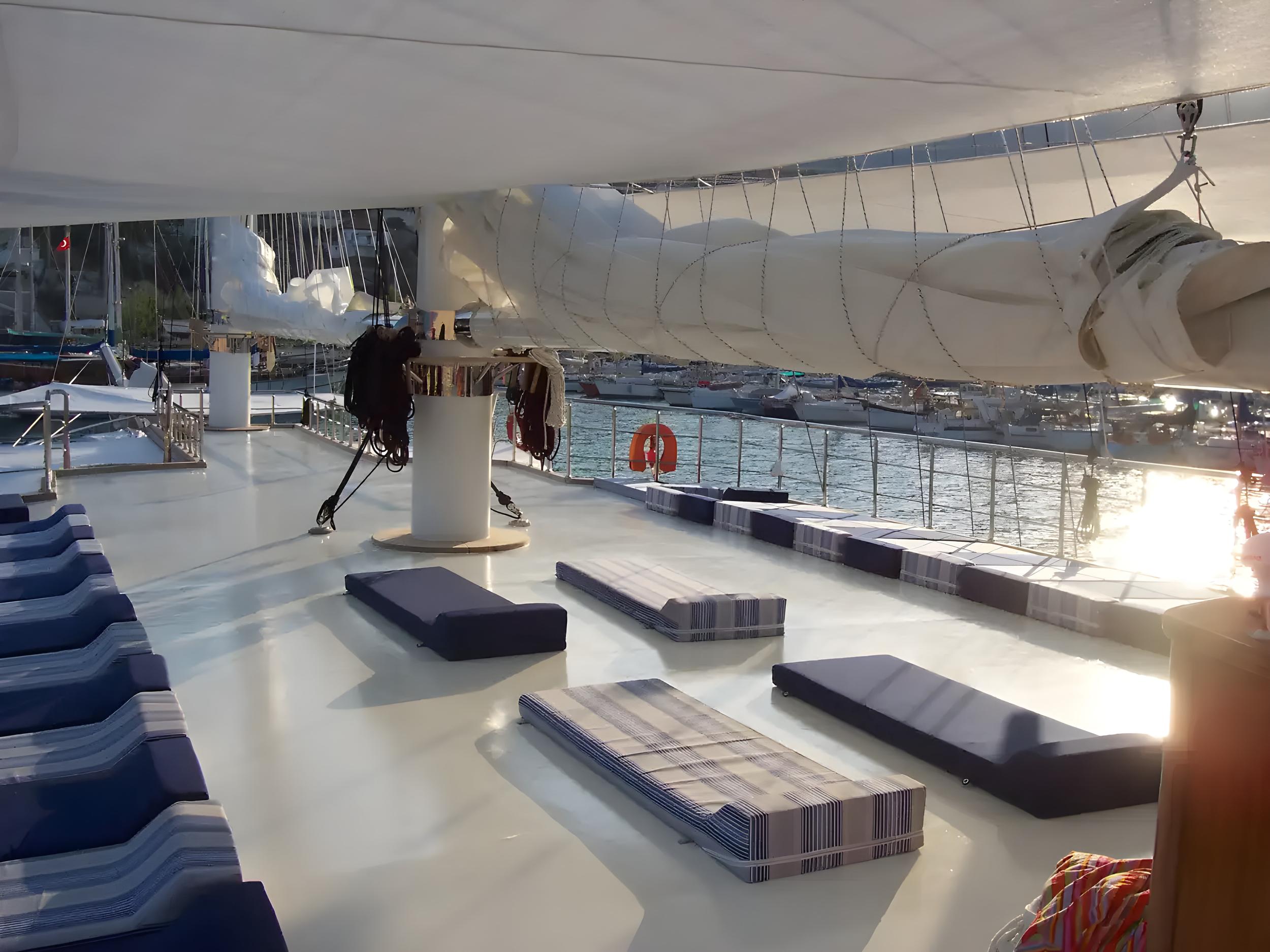 Grand Admiral gulet amenities exterior deck in Türkiye