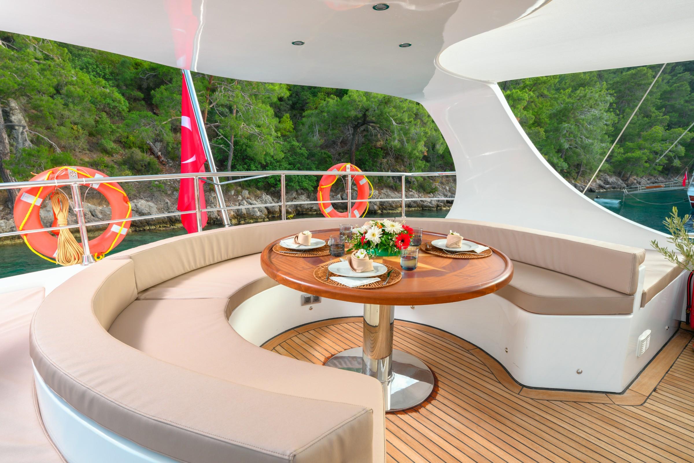 Belgin Sultan gulet amenities exterior deck in Türkiye