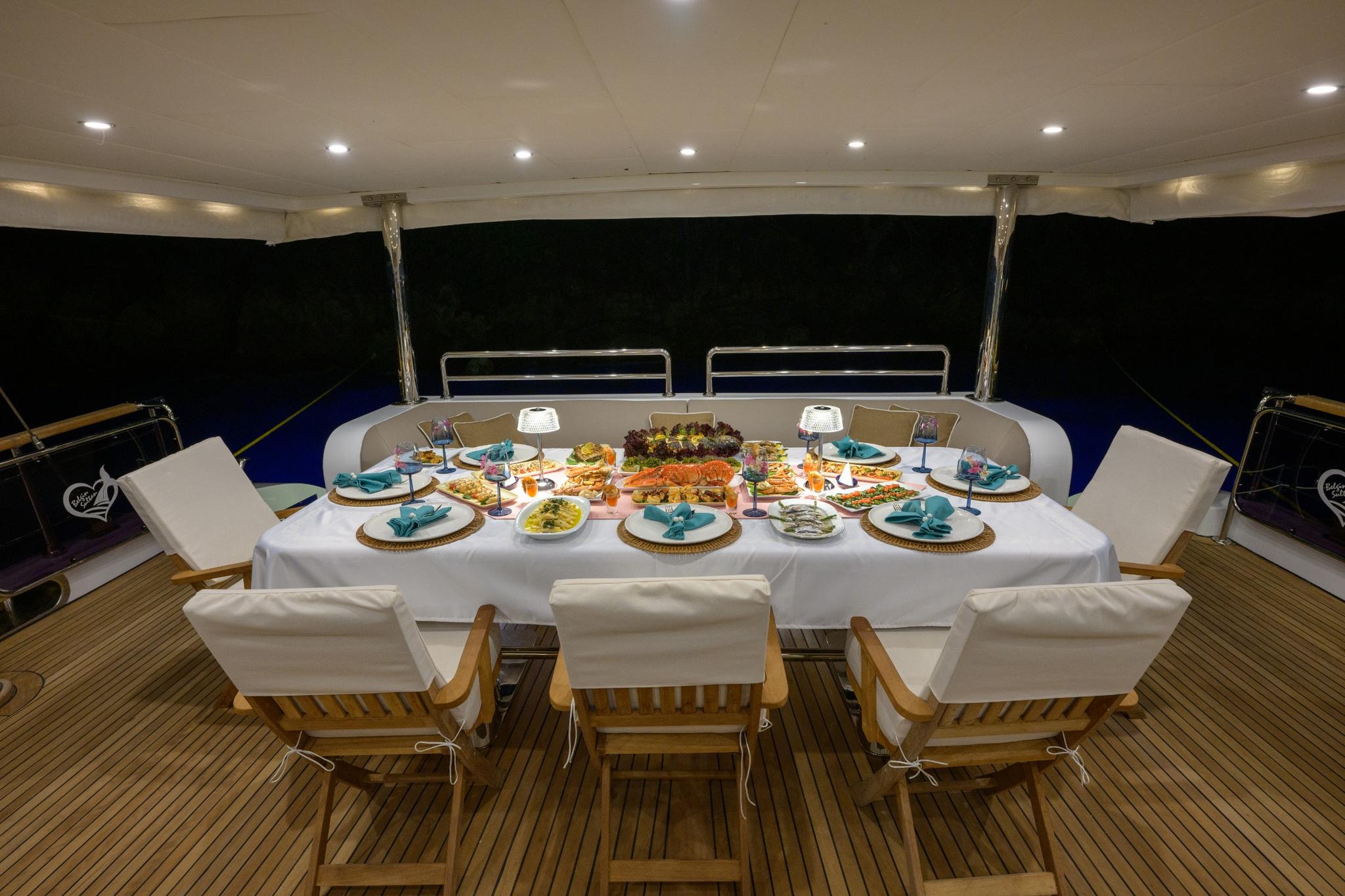 Belgin Sultan gulet amenities exterior deck in Türkiye