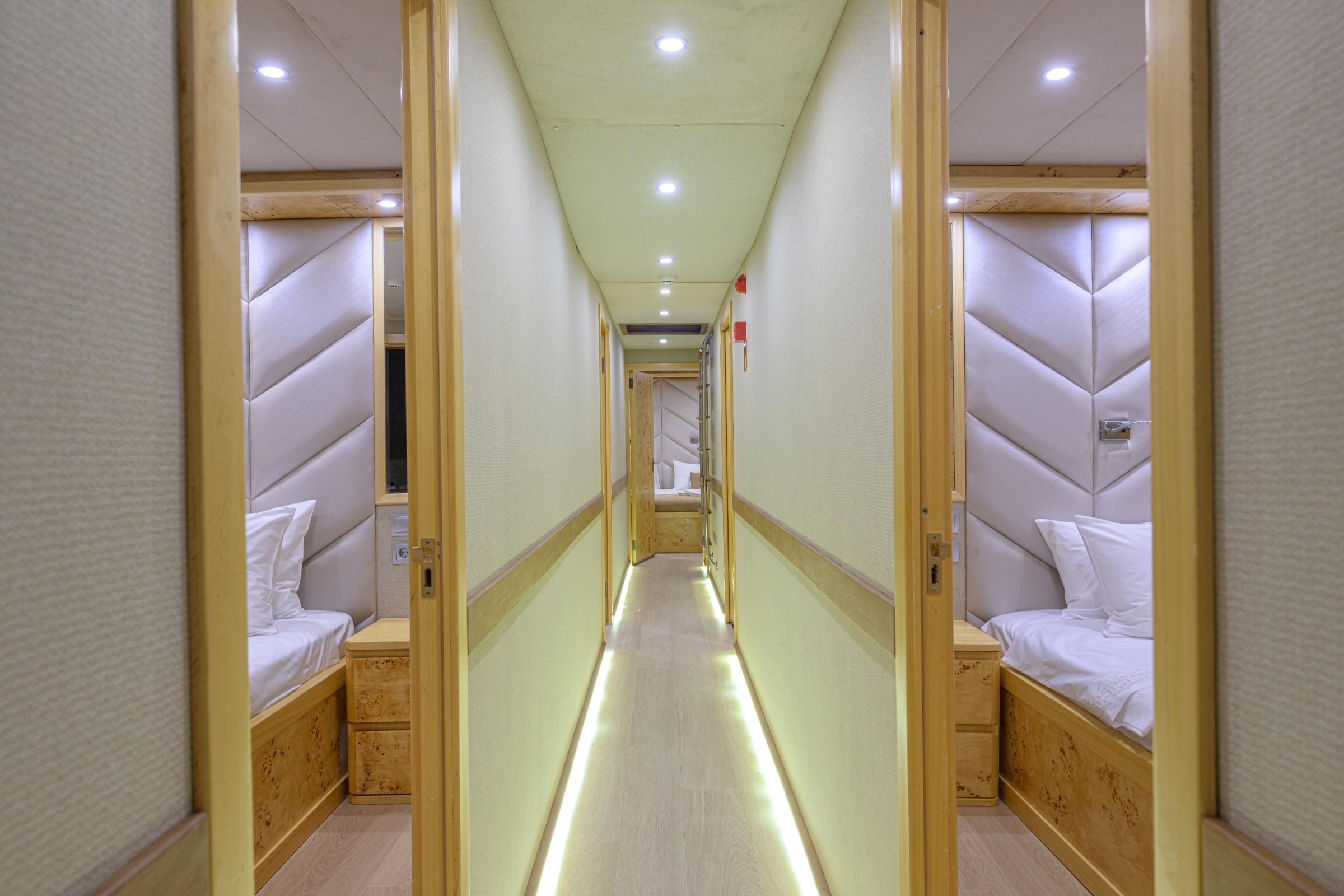 Belgin Sultan gulet accommodation interior cabin in Türkiye
