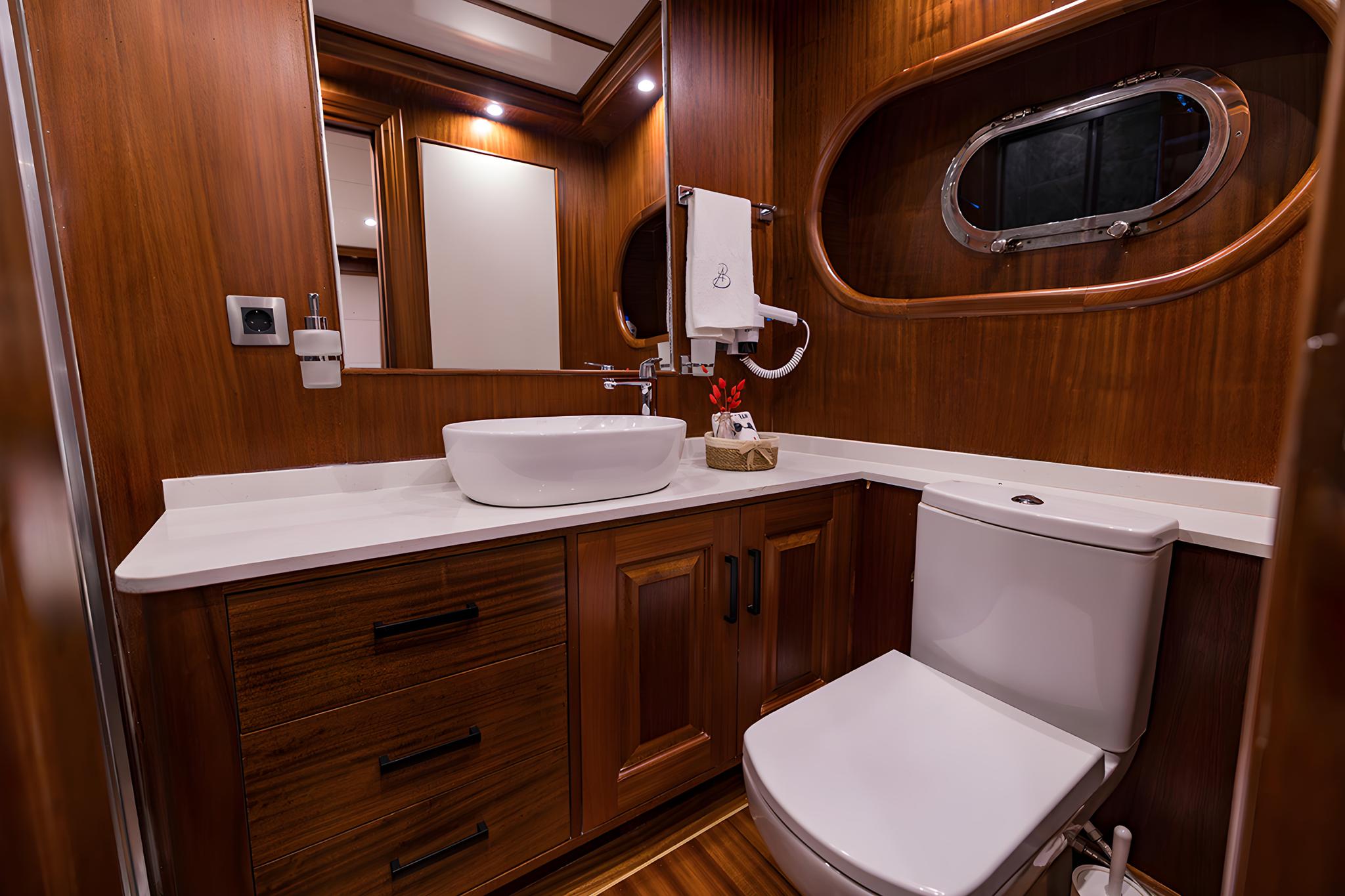 Aqua Bella gulet accommodation interior cabin in Türkiye