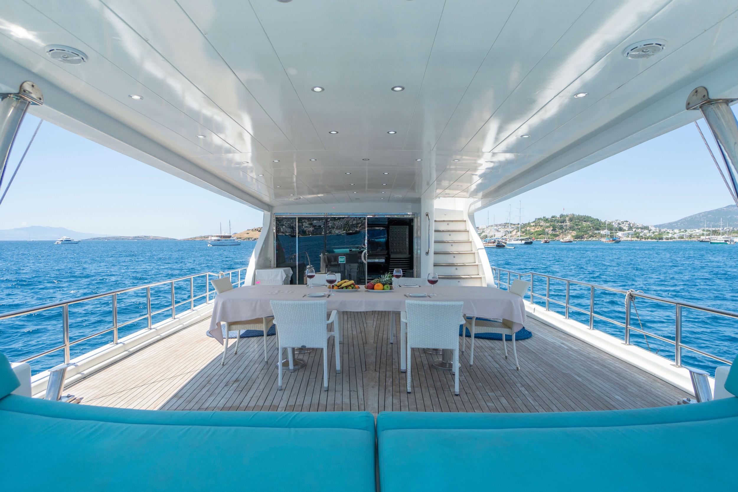 Esma Sultan gulet amenities exterior deck in Türkiye