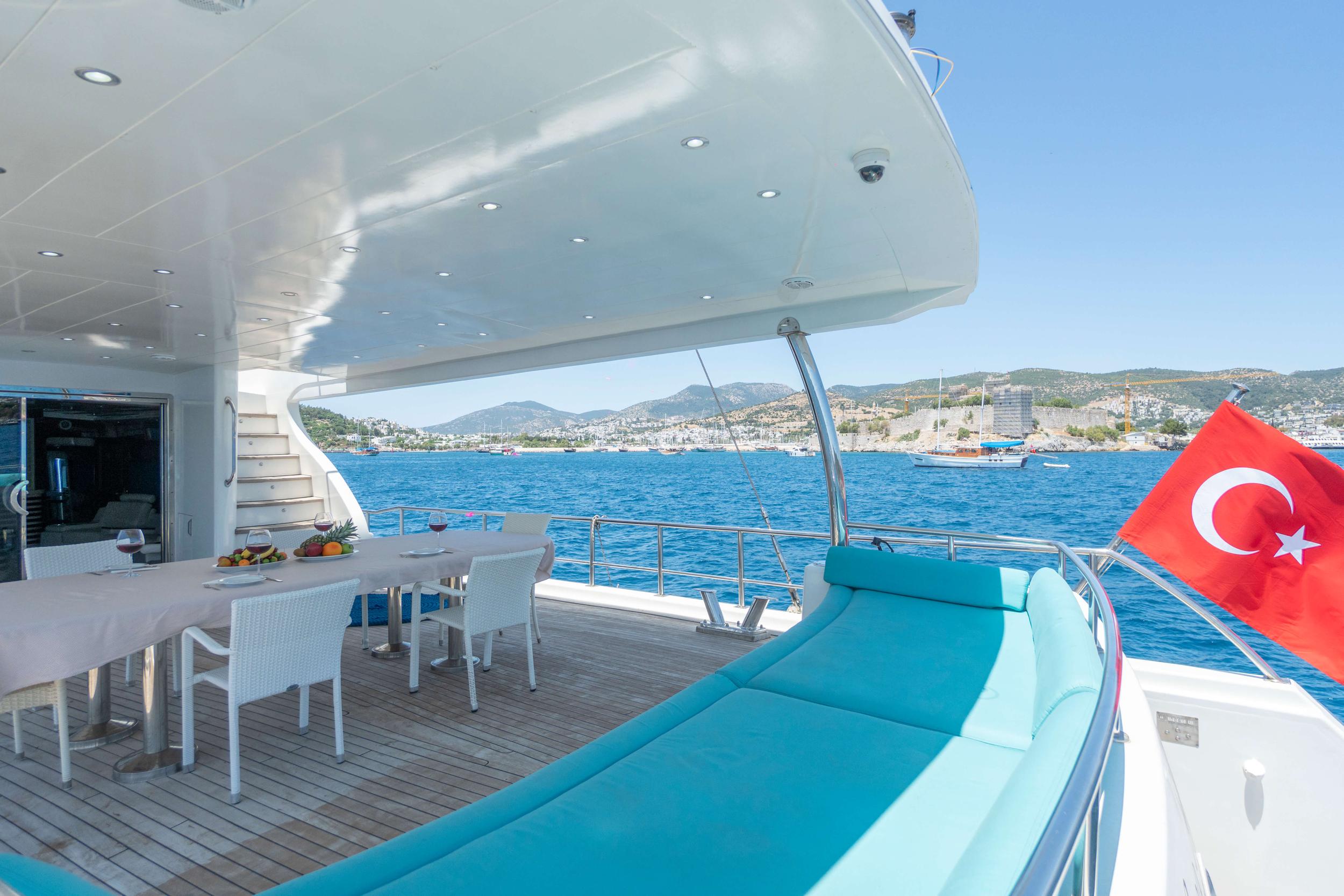 Esma Sultan gulet amenities exterior deck in Türkiye