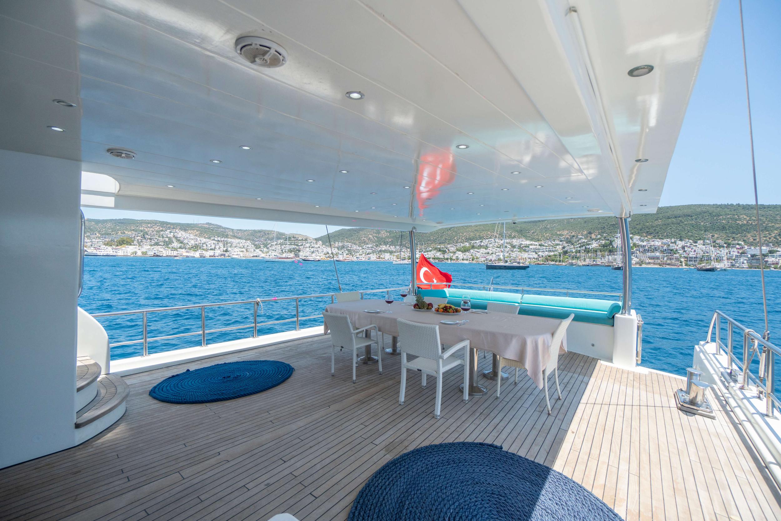 Esma Sultan gulet amenities exterior deck in Türkiye