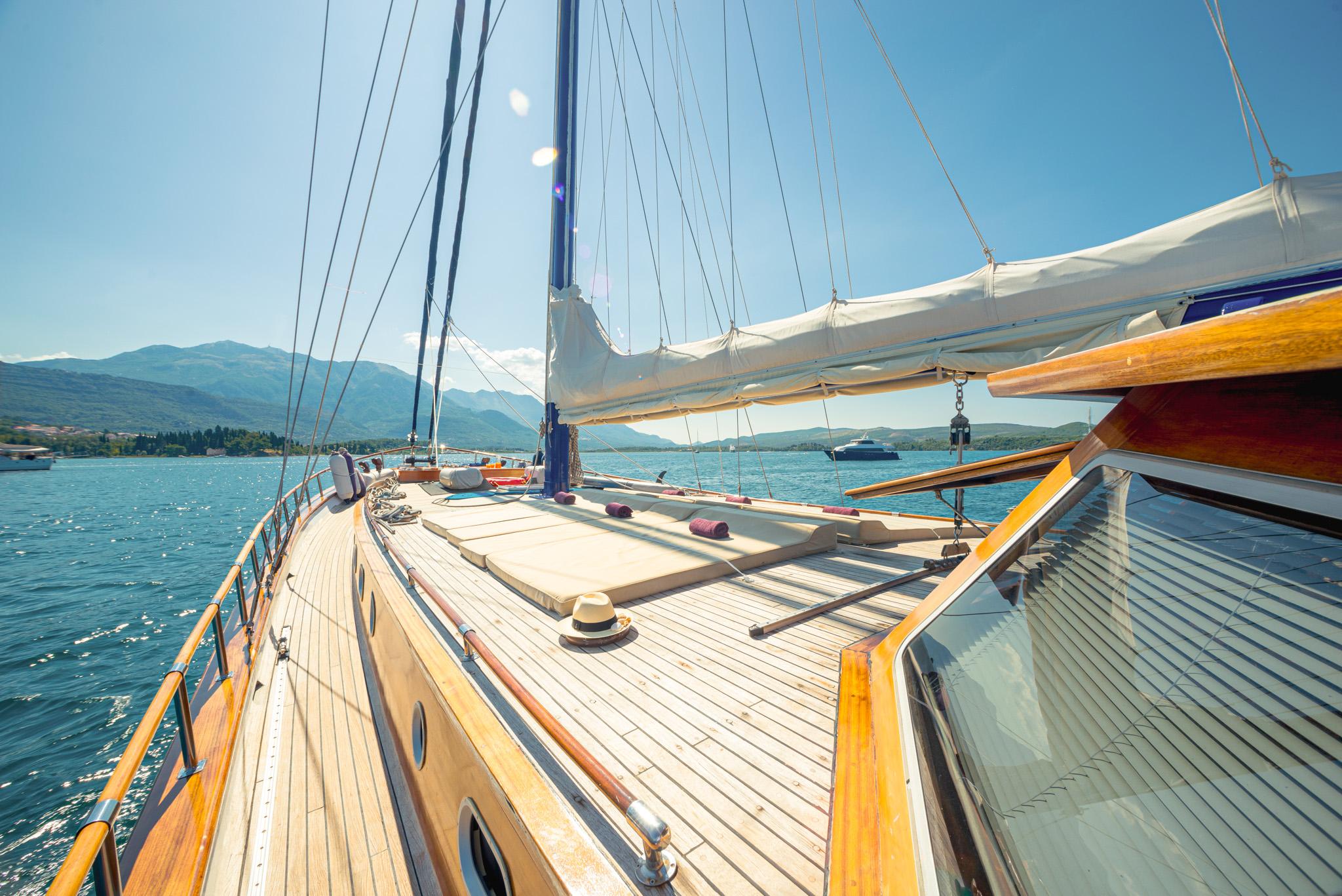 Kaptan Sevket gulet amenities exterior deck in Montenegro