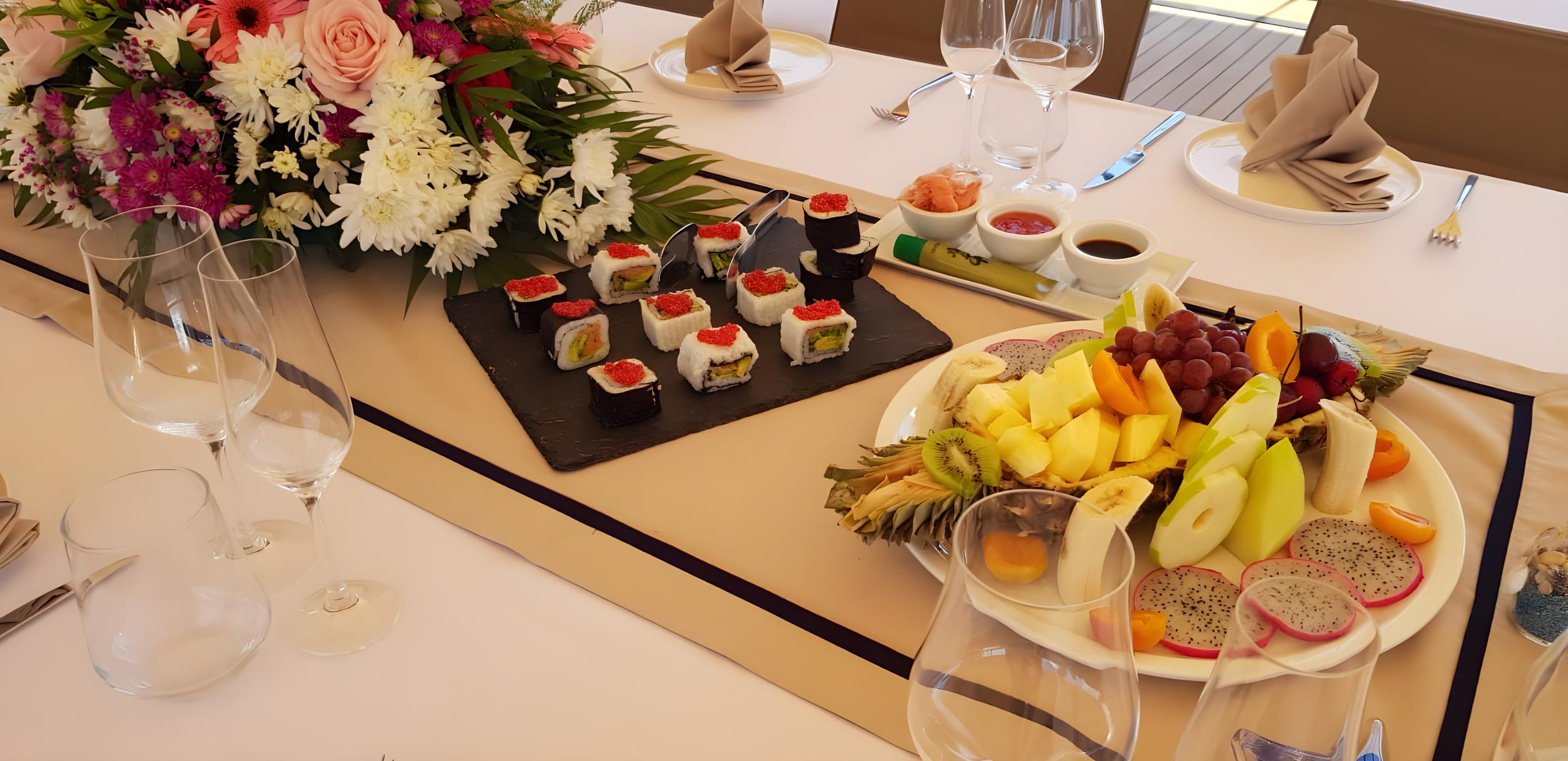Aegean Schatz gulet amenities lifestyle dining in Greece