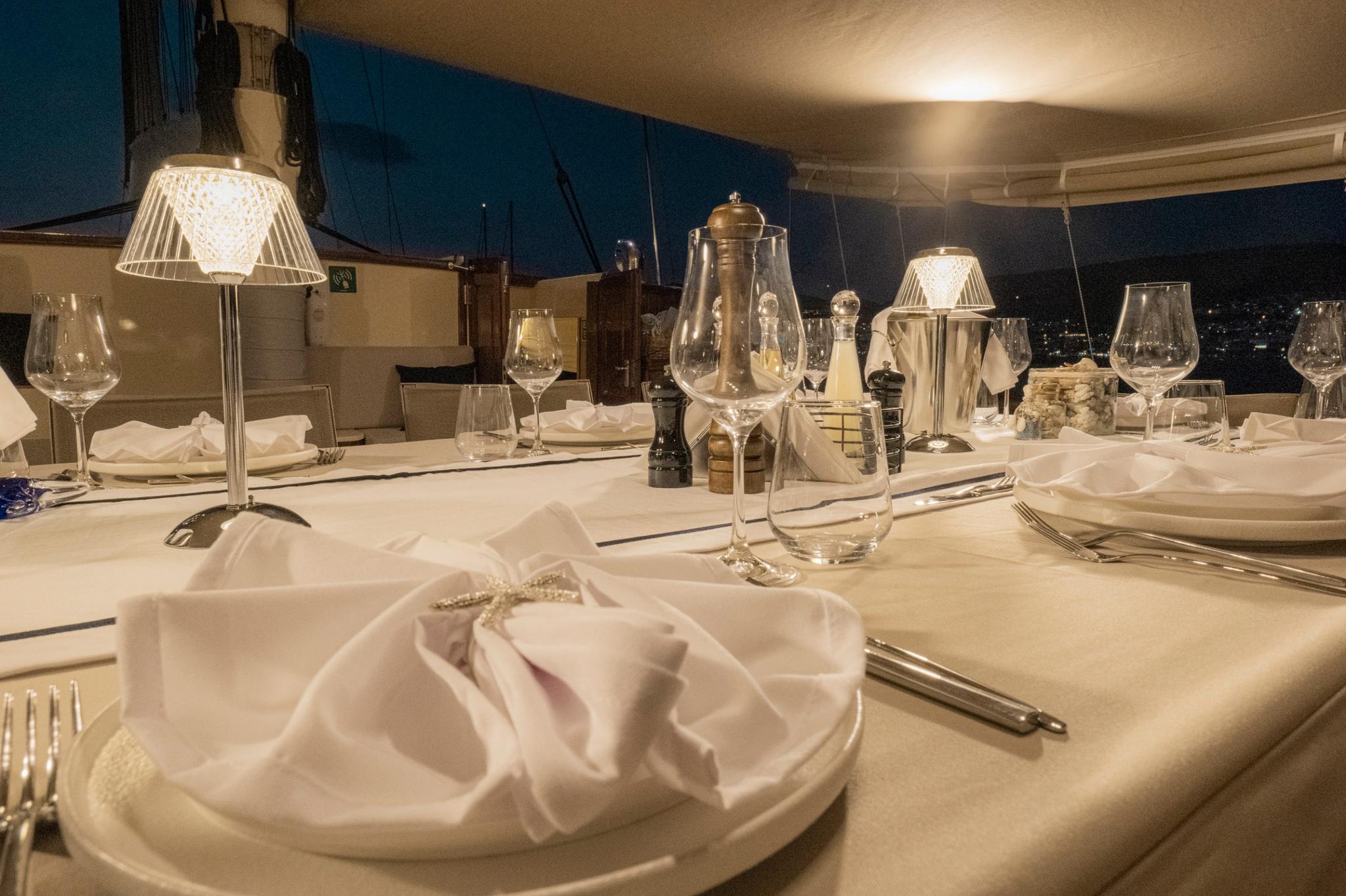 Aegean Schatz gulet amenities exterior deck in Greece