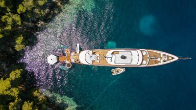 Maia gulet aerial view in Croatia