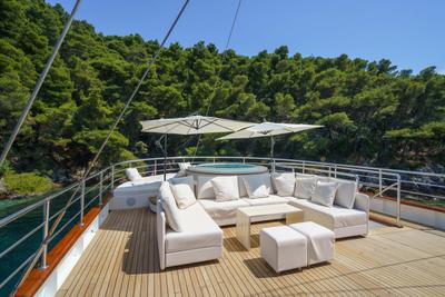 Maia gulet amenities exterior deck in Croatia