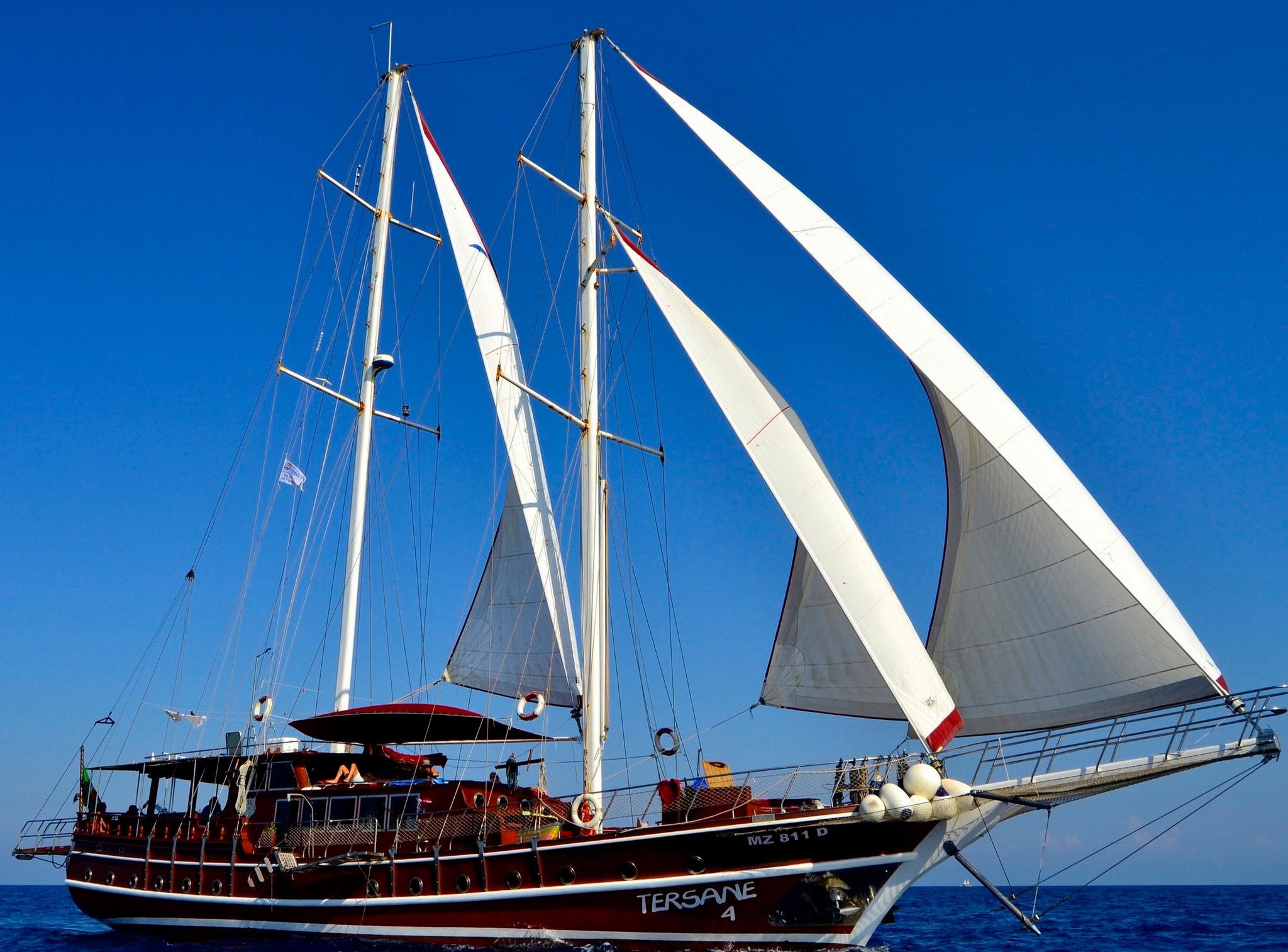 Tersane IV gulet amenities aerial view in Italy