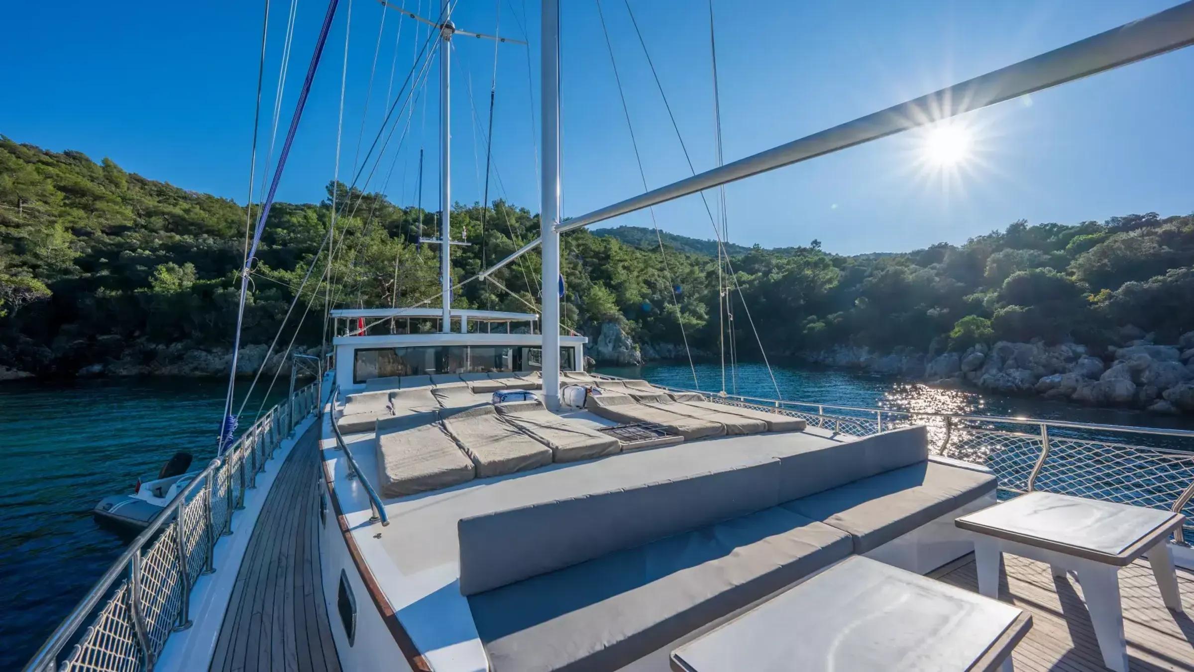Holiday 5 gulet exterior deck in Türkiye