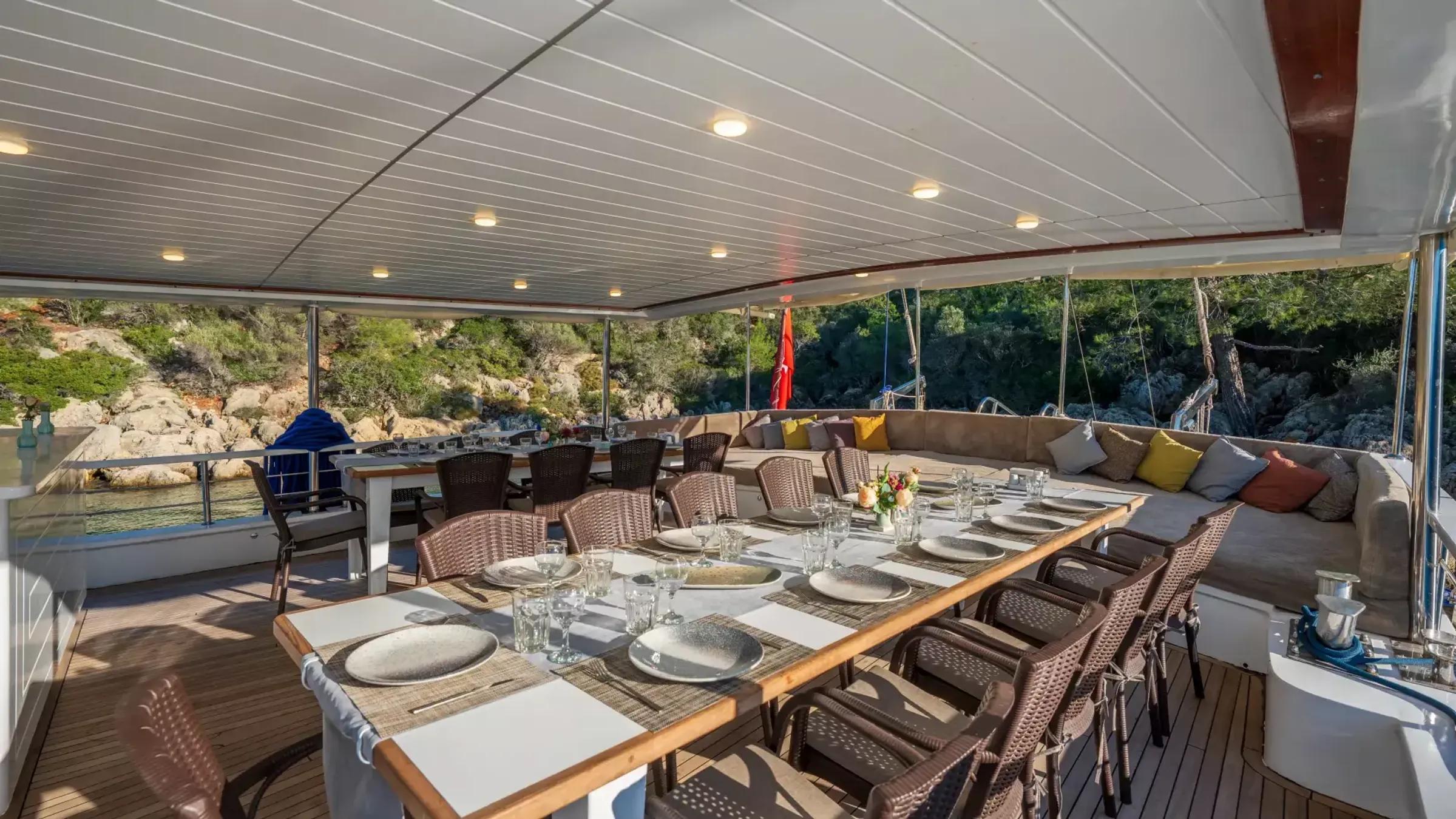 Holiday 5 gulet amenities exterior deck in Türkiye
