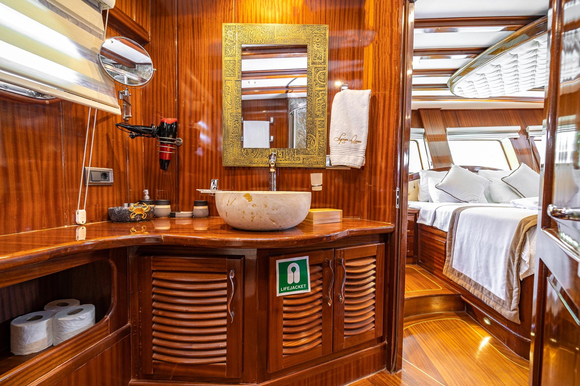 Lycian Queen gulet accommodation interior cabin in Türkiye