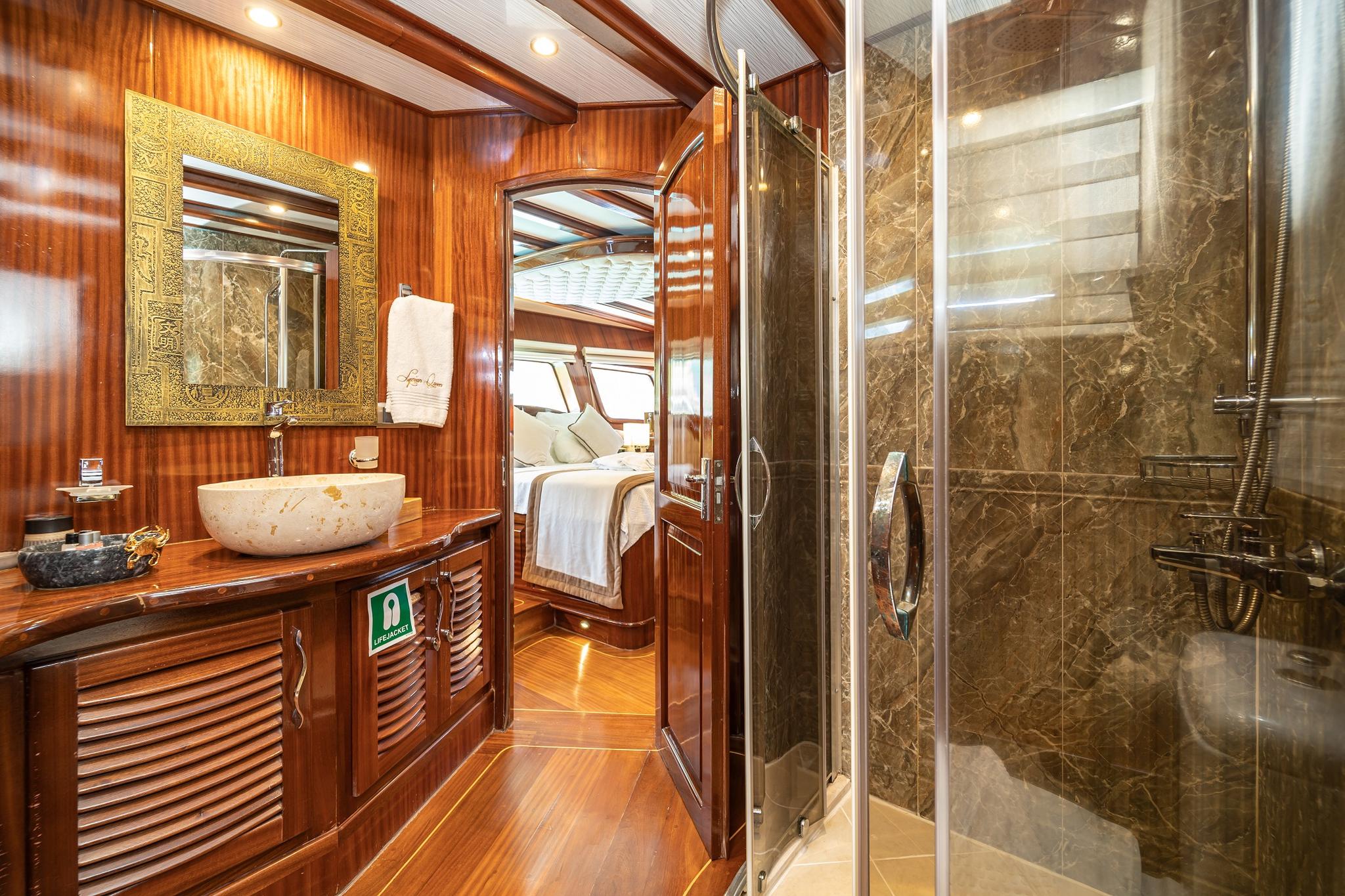 Lycian Queen gulet accommodation interior cabin in Türkiye