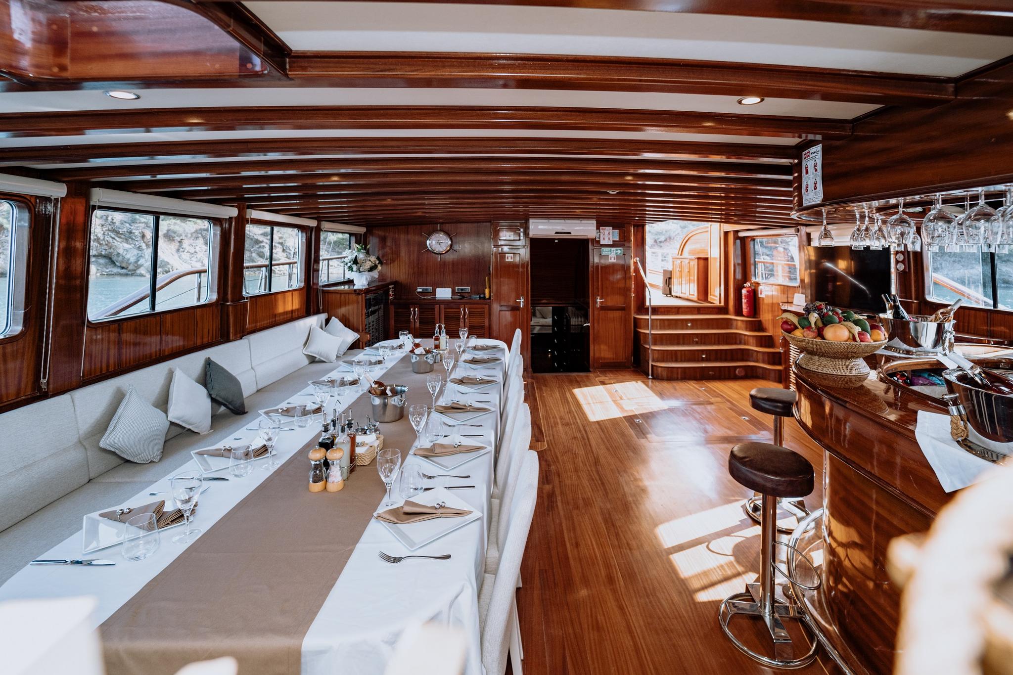 Lycian Queen gulet interior cabin in Türkiye