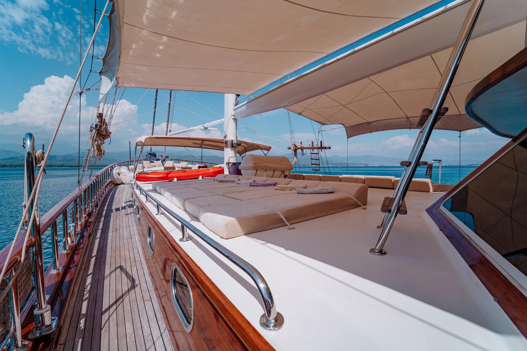 Lycian Queen gulet amenities exterior deck in Türkiye