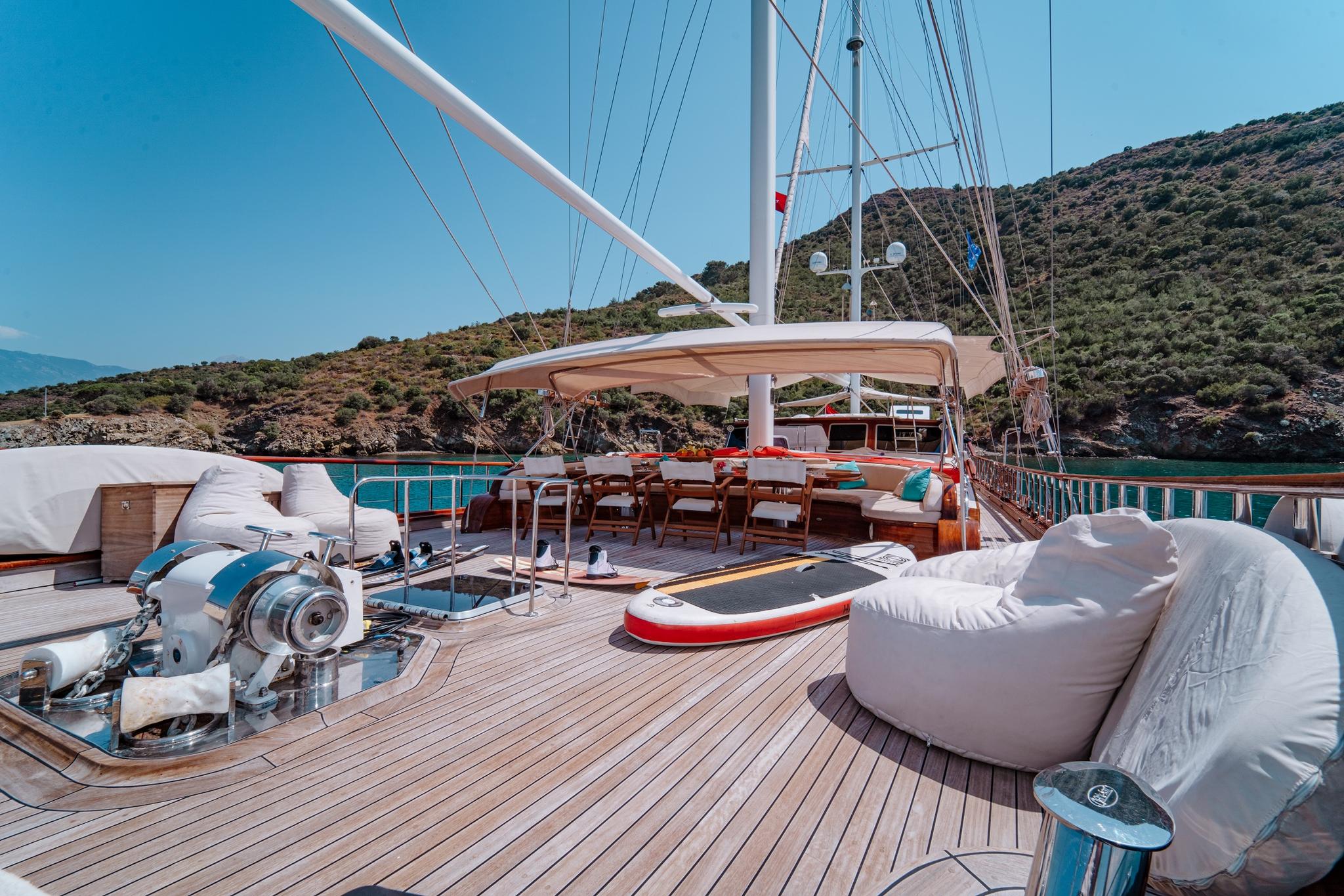 Lycian Queen gulet amenities exterior deck in Türkiye