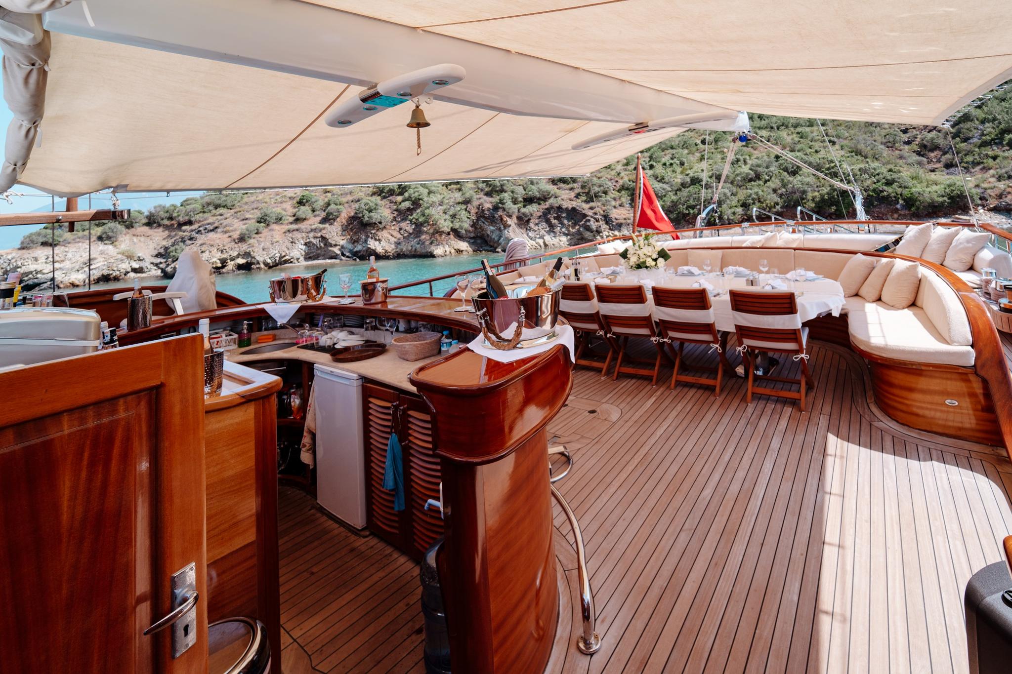 Lycian Queen gulet amenities exterior deck in Türkiye