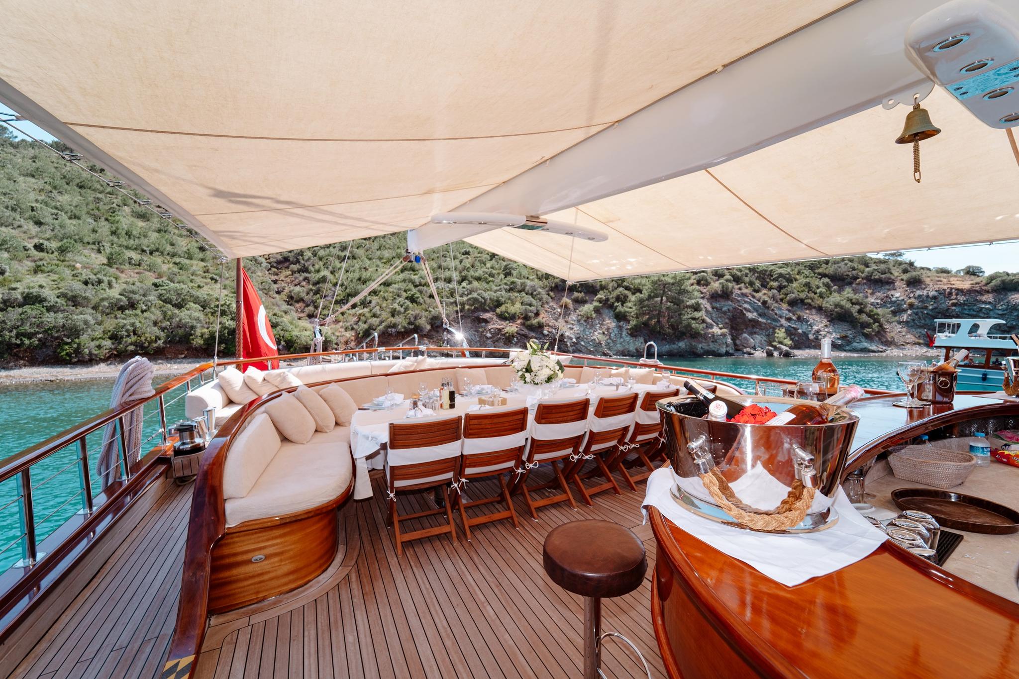 Lycian Queen gulet exterior deck in Türkiye