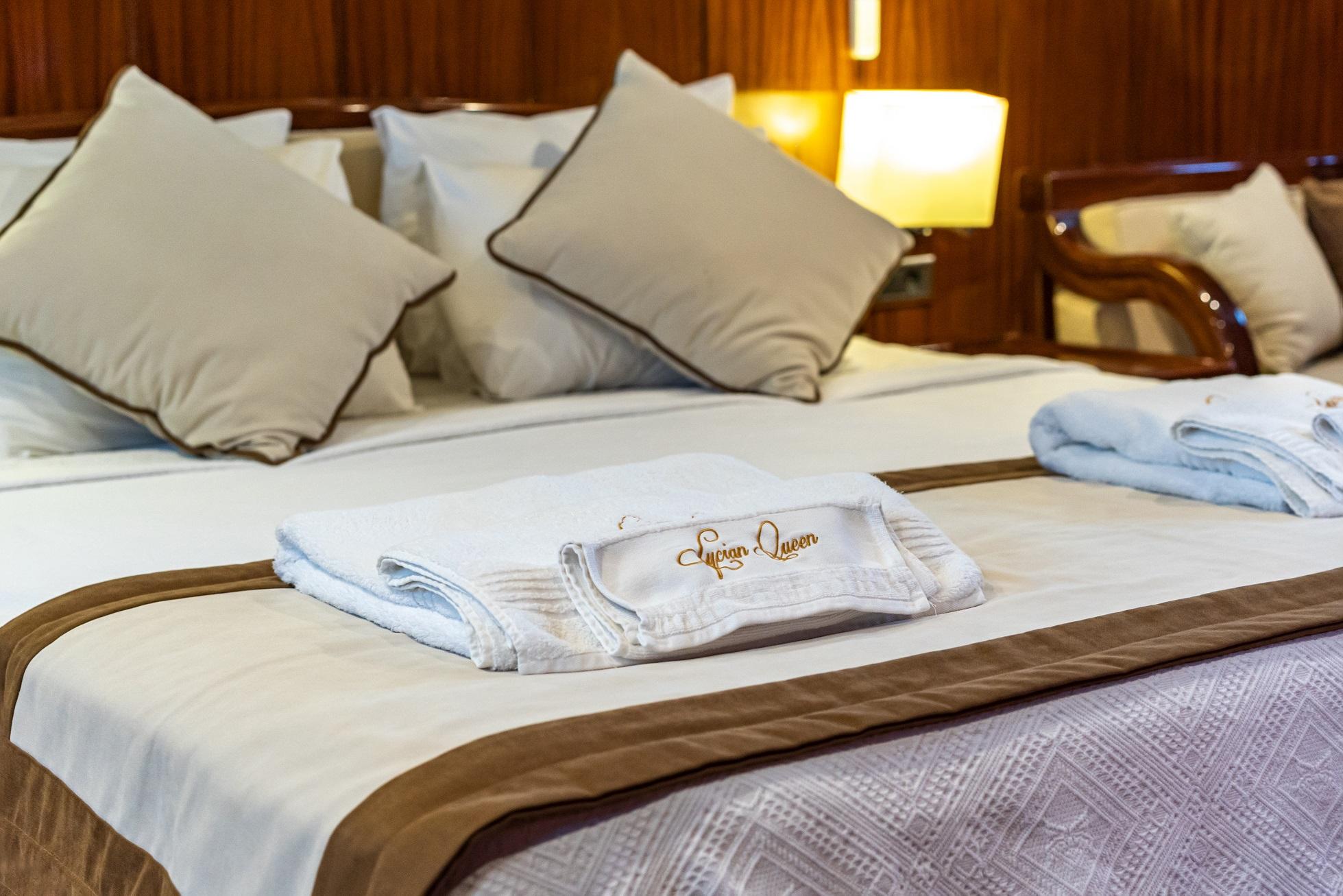 Lycian Queen gulet accommodation interior cabin in Türkiye