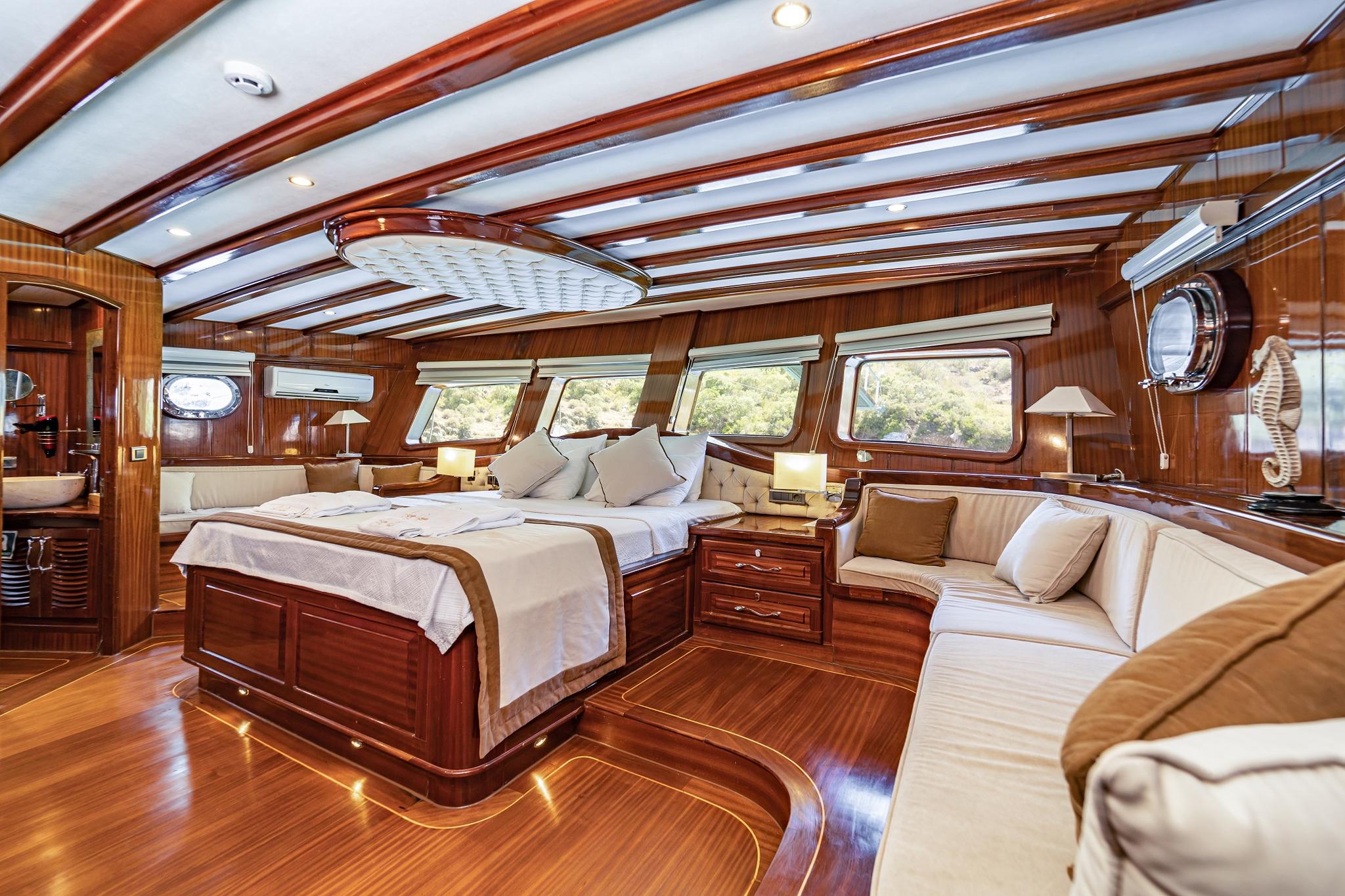 Lycian Queen gulet accommodation interior cabin in Türkiye