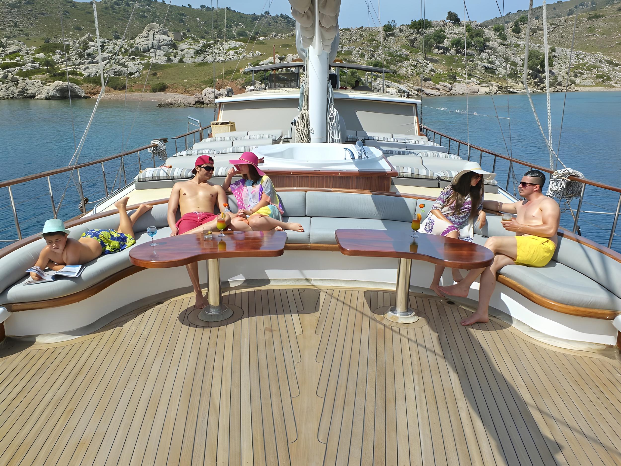 Kaptan Mehmet Bugra gulet amenities exterior deck in Türkiye