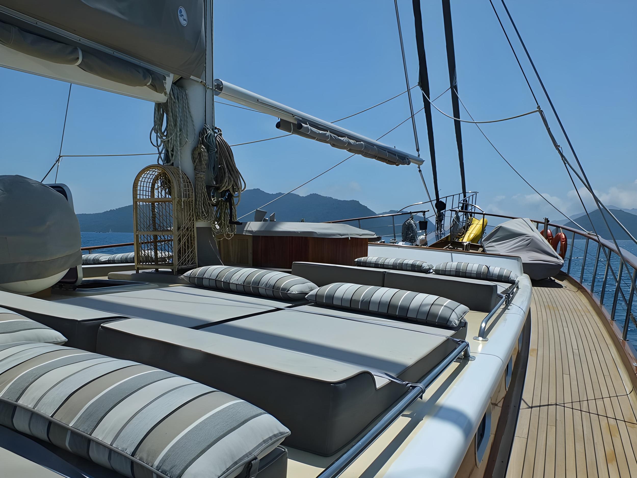 Kaptan Mehmet Bugra gulet amenities exterior deck in Türkiye